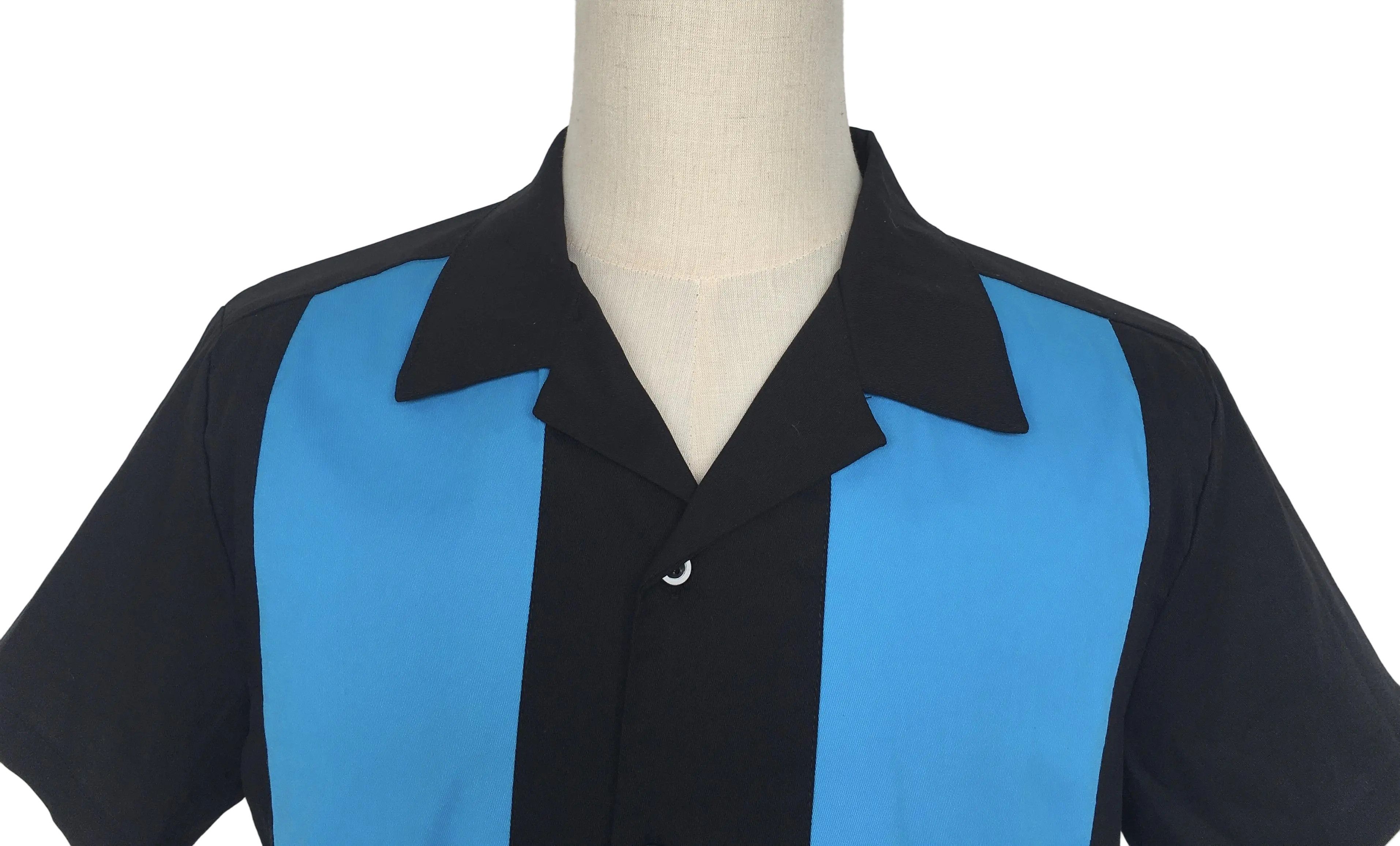 Other Retro Two-tone Men Shirt Solid Casual Shirt Blue Size US L / EU 52-54 / 3 - 6 Thumbnail