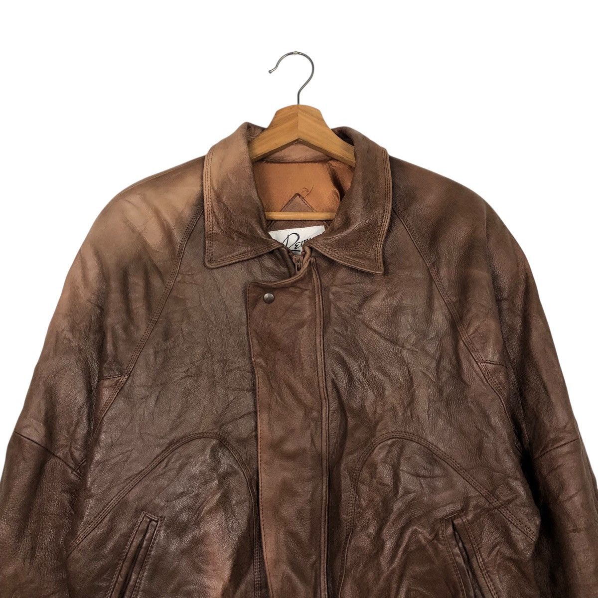 Japanese Brand Vintage Fly Bomber Leather Jacket Remy Blanket Issey Miyake Size US M / EU 48-50 / 2 - 4 Thumbnail