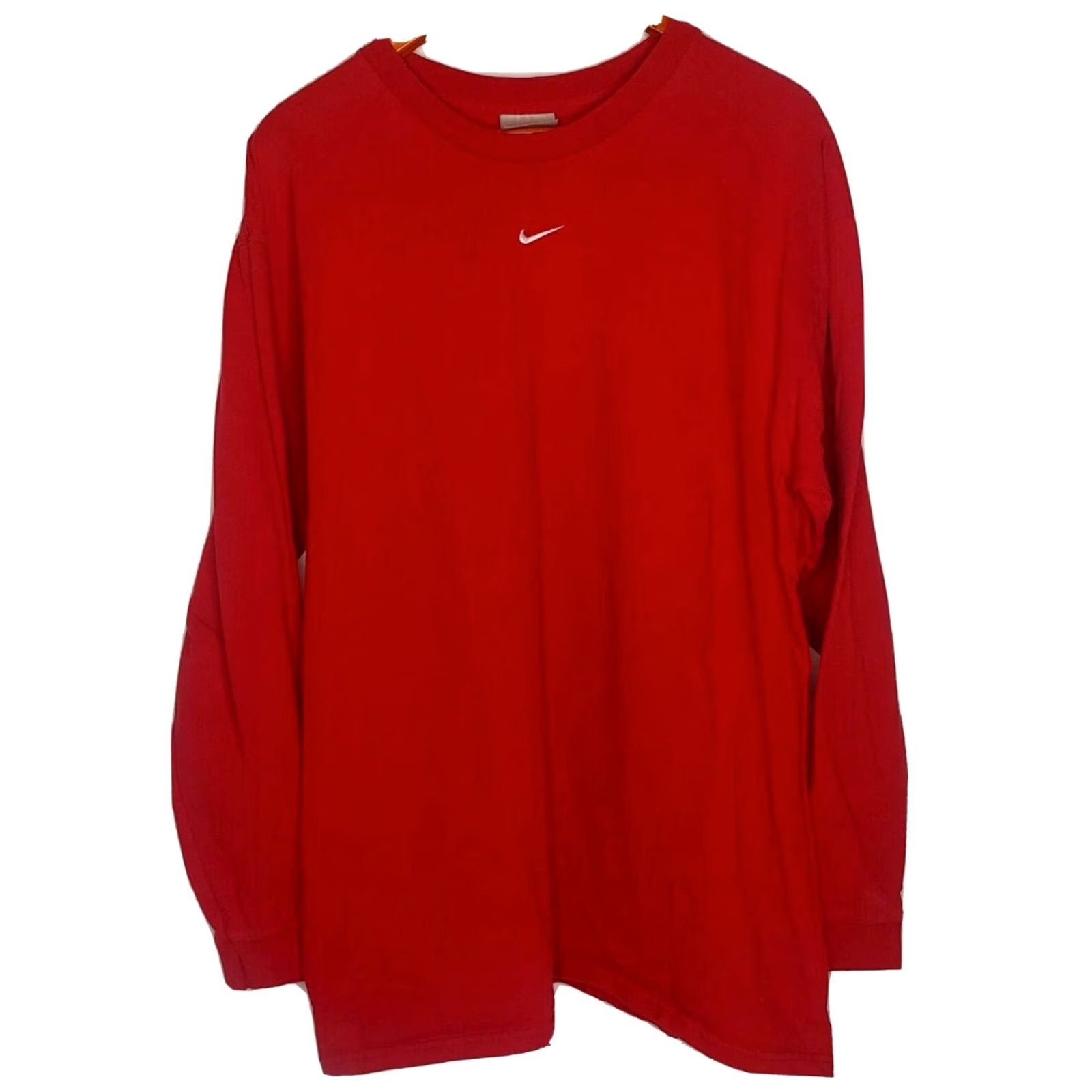 Nike Nike Shirt Men XL Long Sleeve Cotton Red Center Swoosh Athletic RN#56323 Size US XL / EU 56 / 4 - 2 Thumbnail