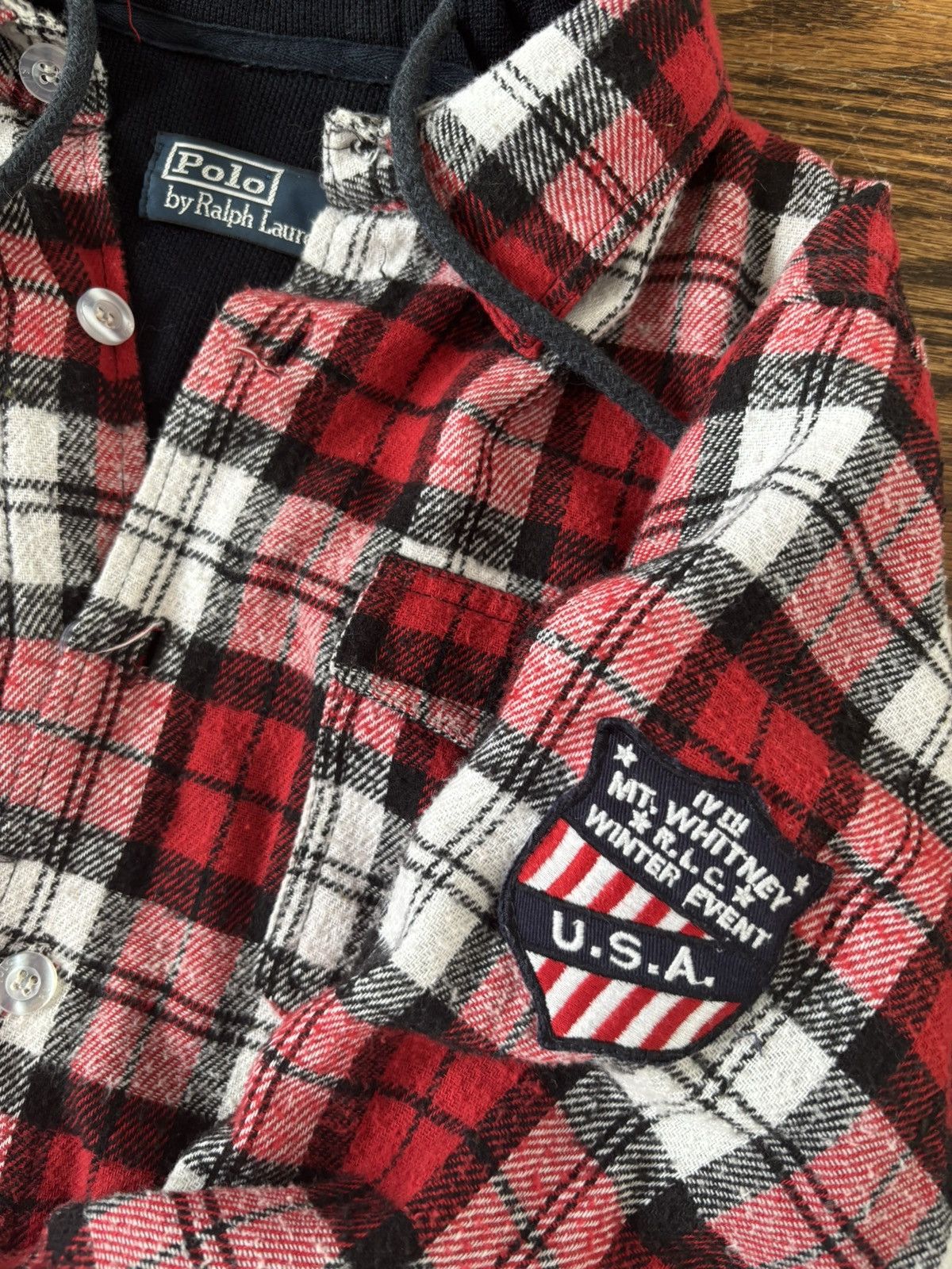 Polo Ralph Lauren vintage 90s polo ralph lauren hooded flannel winter event Size US L / EU 52-54 / 3 - 4 Thumbnail