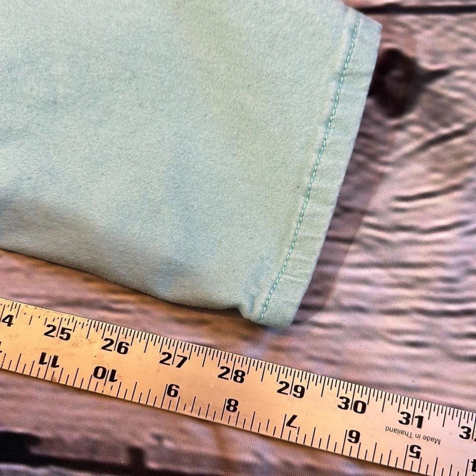 Designer Light Blue/Mint Stretch Jeans - Size 11 by American Style Size 30" / US 8 / IT 44 - 6 Thumbnail