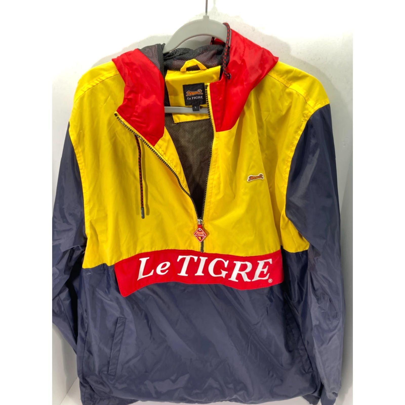 Logo 7 Le Tigre Windbreaker Jacket Mens L Multicolor Hooded 1/2 Zip Logo Long Sleeve Size US L / EU 52-54 / 3 - 3 Thumbnail