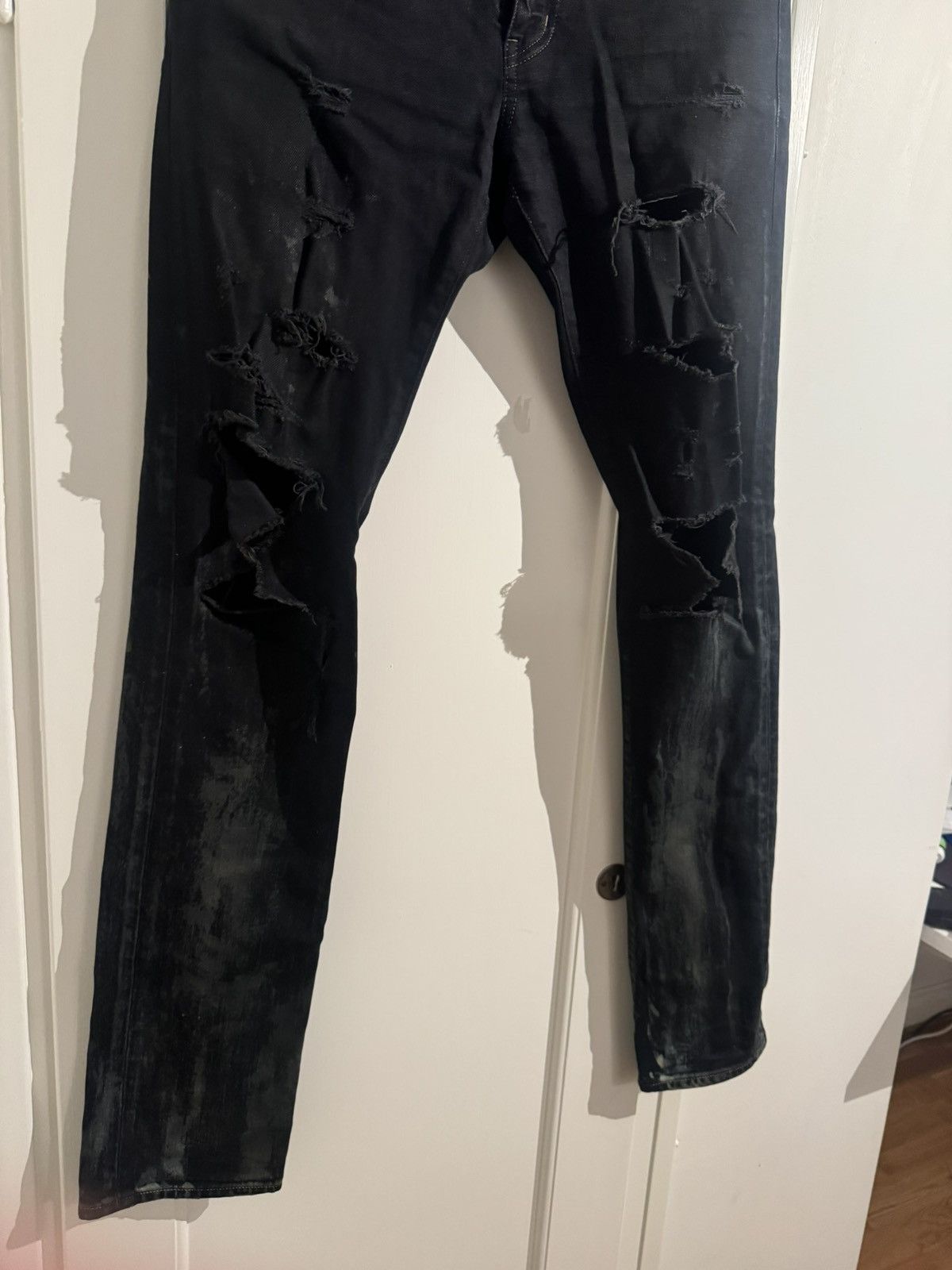 Saint Laurent Paris Hedi Slimane | FW13 Oil stained Distressed d02 denim Size US 31 - 3 Thumbnail