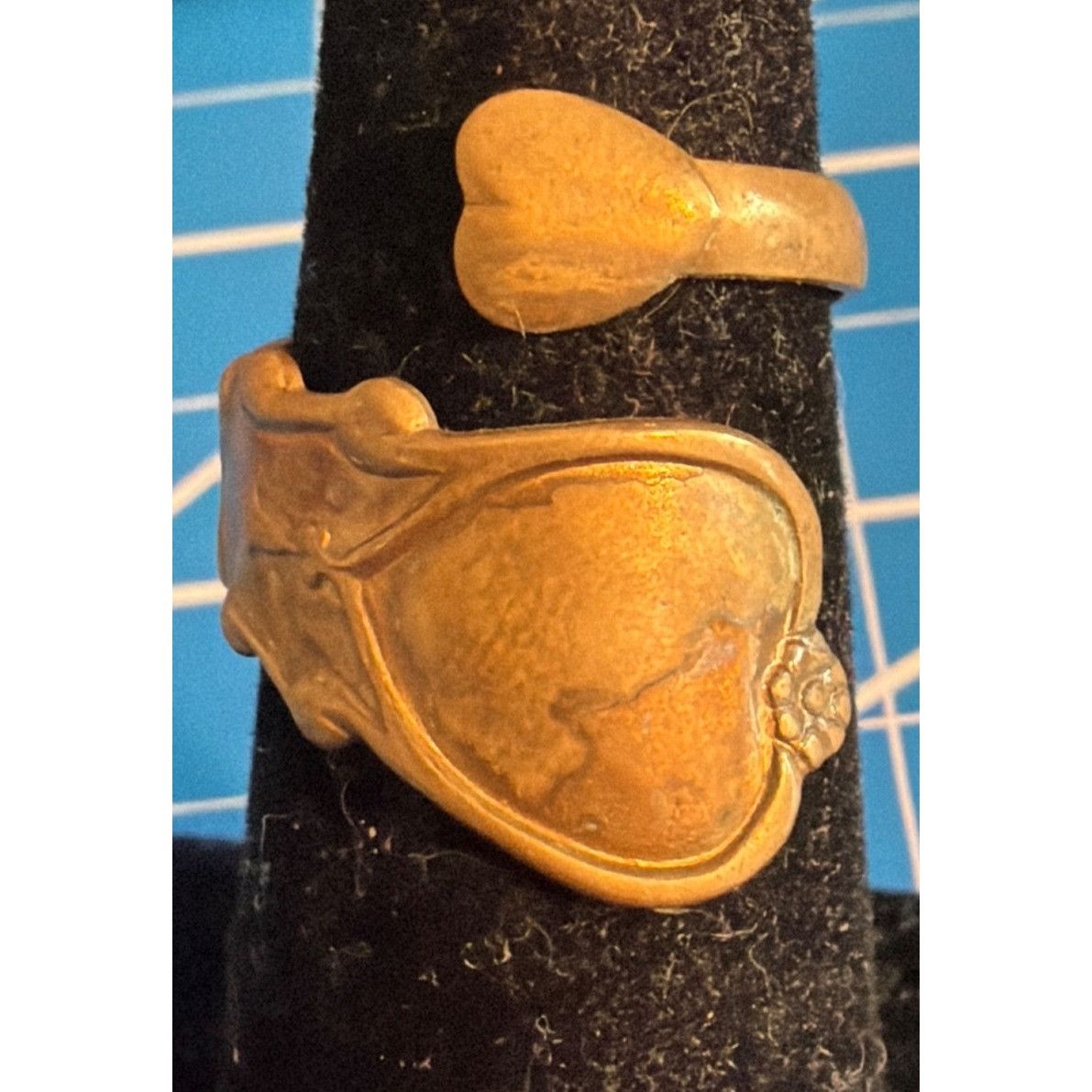Other Vintage Adjustable Brass Spoon Ring Bypass Ornate Design Siz Size ONE SIZE - 1 Thumbnail
