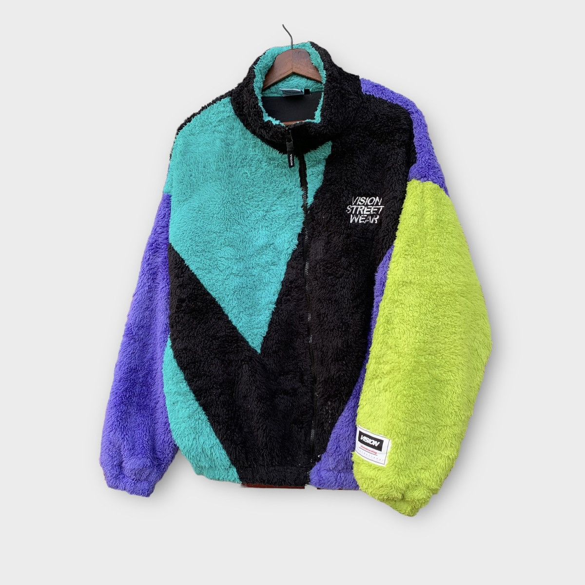 Vision street wear Fleece Sherpa Jacket Colour Block