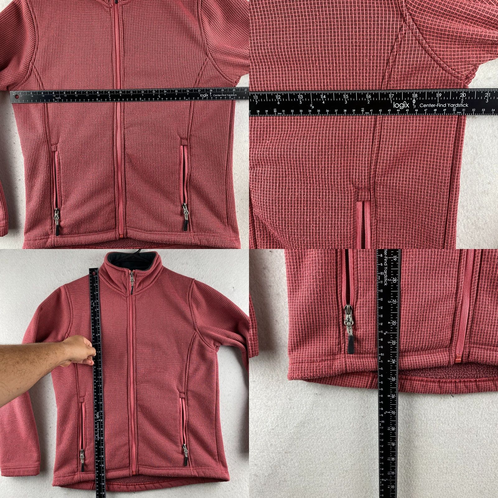 Vintage 10,000 ft Above Sea Level Red Full Zip Sweater Women M Medium Check Pattern Fleece High Collar Size M / US 6-8 / IT 42-44 - 8 Thumbnail