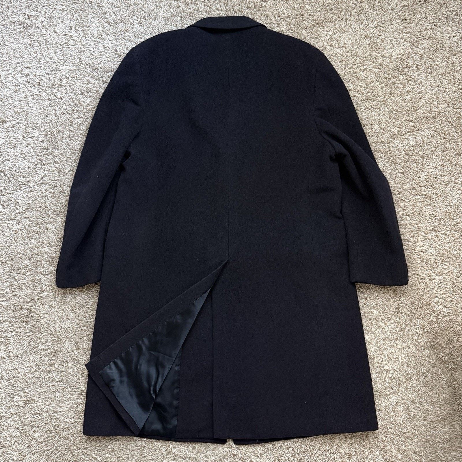 Saks Fifth Avenue × Vintage Vintage Saks Fifth Avenue 100% Pure Wool Black Trench Coat Size US L / EU 52-54 / 3 - 3 Thumbnail
