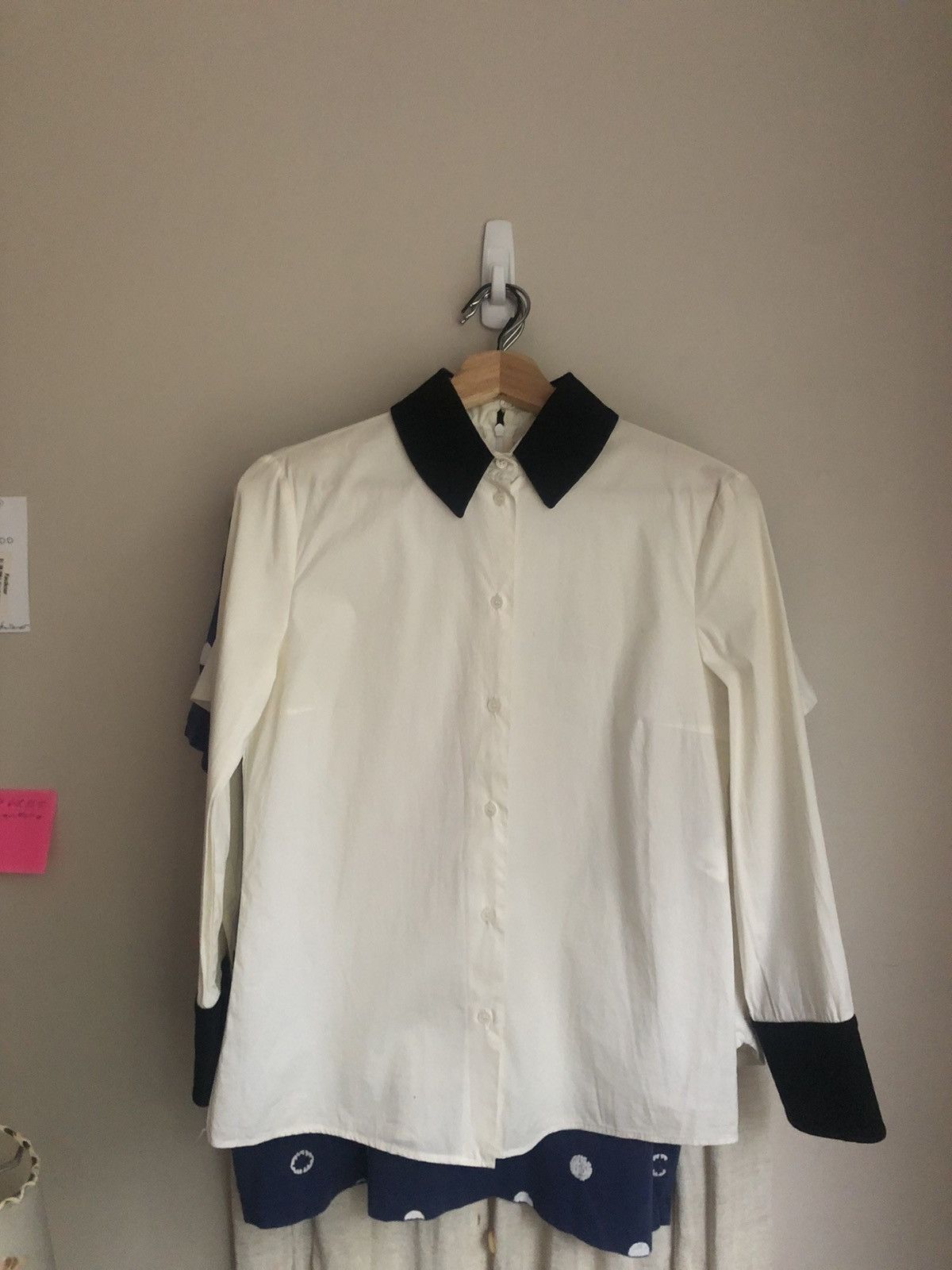 Jil Sander Jil Sander Navy Contrast Collar Blouse Size XS / US 0-2 / IT 36-38 - 19 Thumbnail