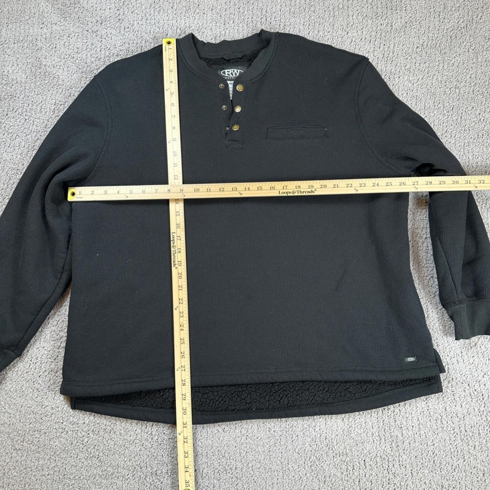 Other RW Rugged Wear Mens Thermal Henley Pullover Sherpa Black XXL Size US XXL / EU 58 / 5 - 2 Thumbnail