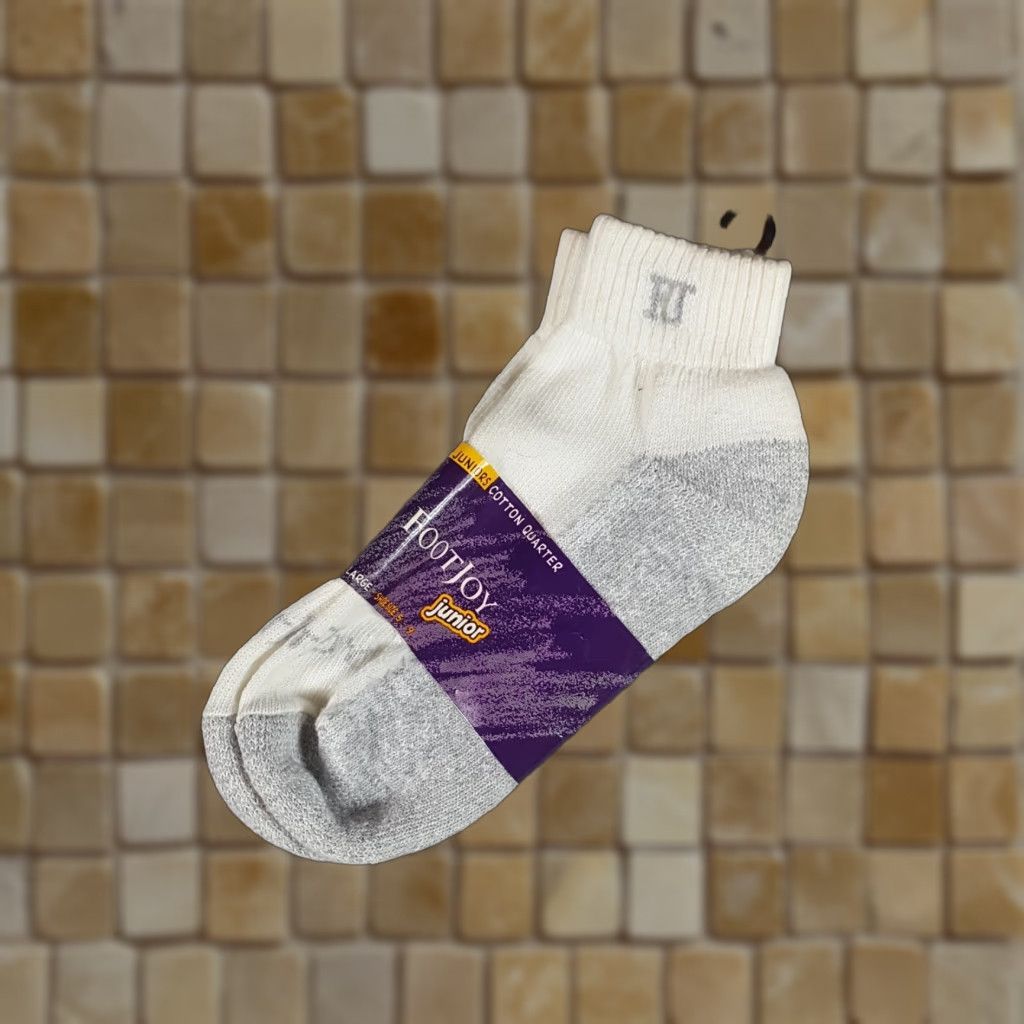 Footjoy FootJoy Juniors Golf Socks 5-9 White Cotton Athletic Low Cut Preppy Sports Mens Size ONE SIZE - 1 Thumbnail