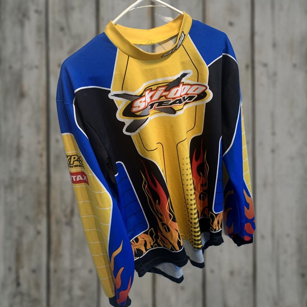 Gloverall VINTAGE Ski Doo Rotax All Over Print FLAMES Snowmobile Racing Jersey Mens M Size US M / EU 48-50 / 2 - 1 Thumbnail