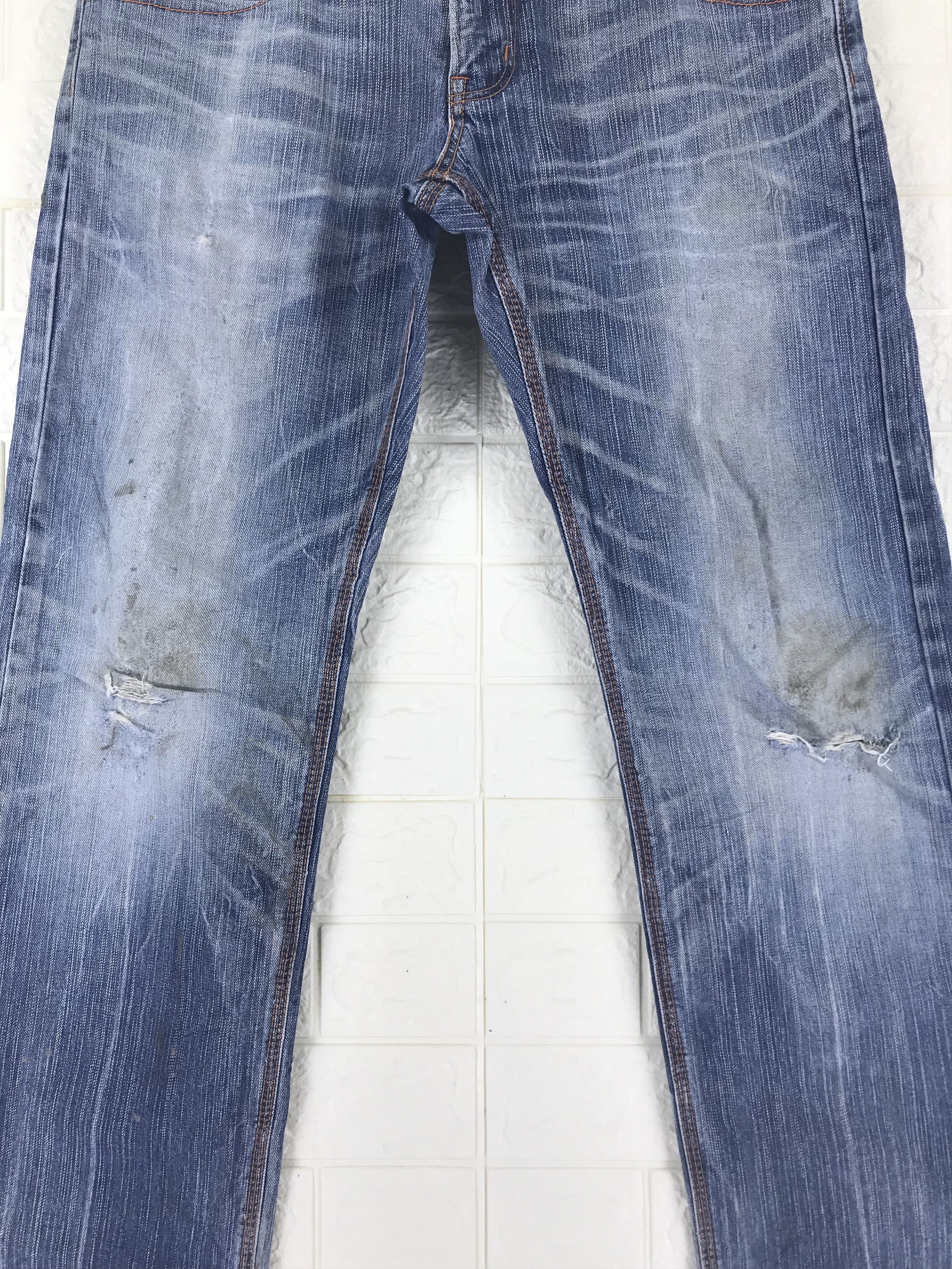 Edwin Vintage Edwin 403 XVS Faded Blue Jeans Distressed Denim Size US 32 / EU 48 - 3 Thumbnail