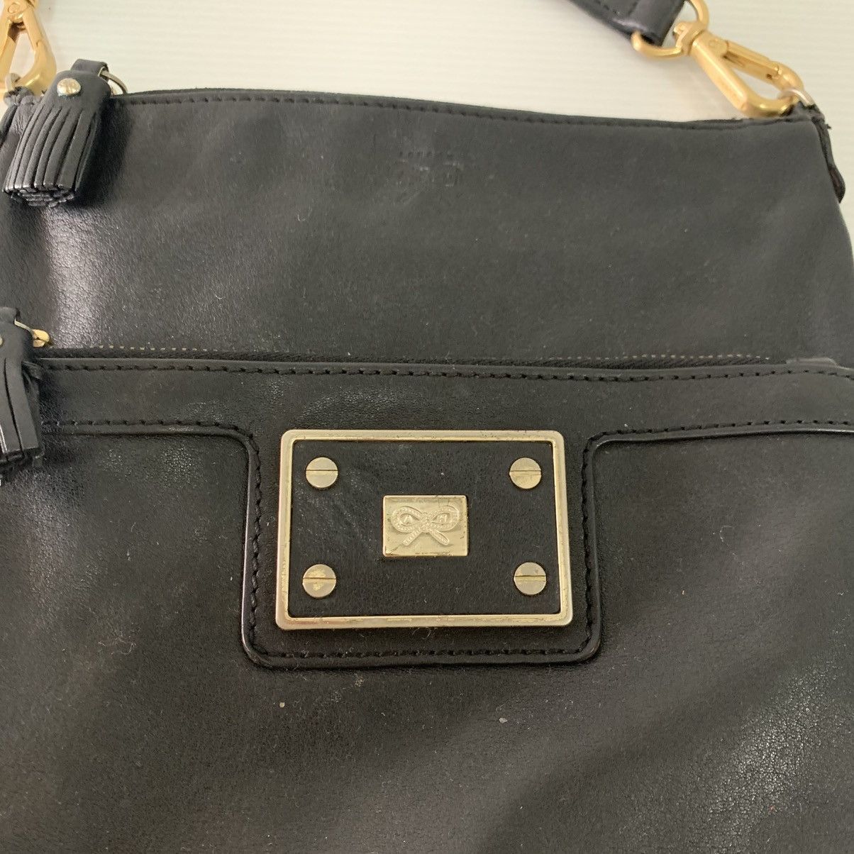 Anya Hindmarch Anya Hindmarch Black Leather Slinngbag Size ONE SIZE - 4 Thumbnail