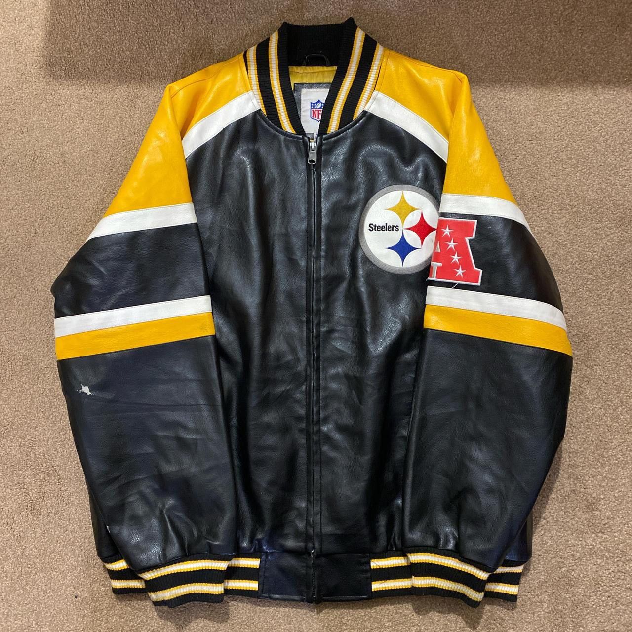 NFL NFL Pittsburgh Steelers Leather Jacket Size US XL / EU 56 / 4 - 3 Thumbnail