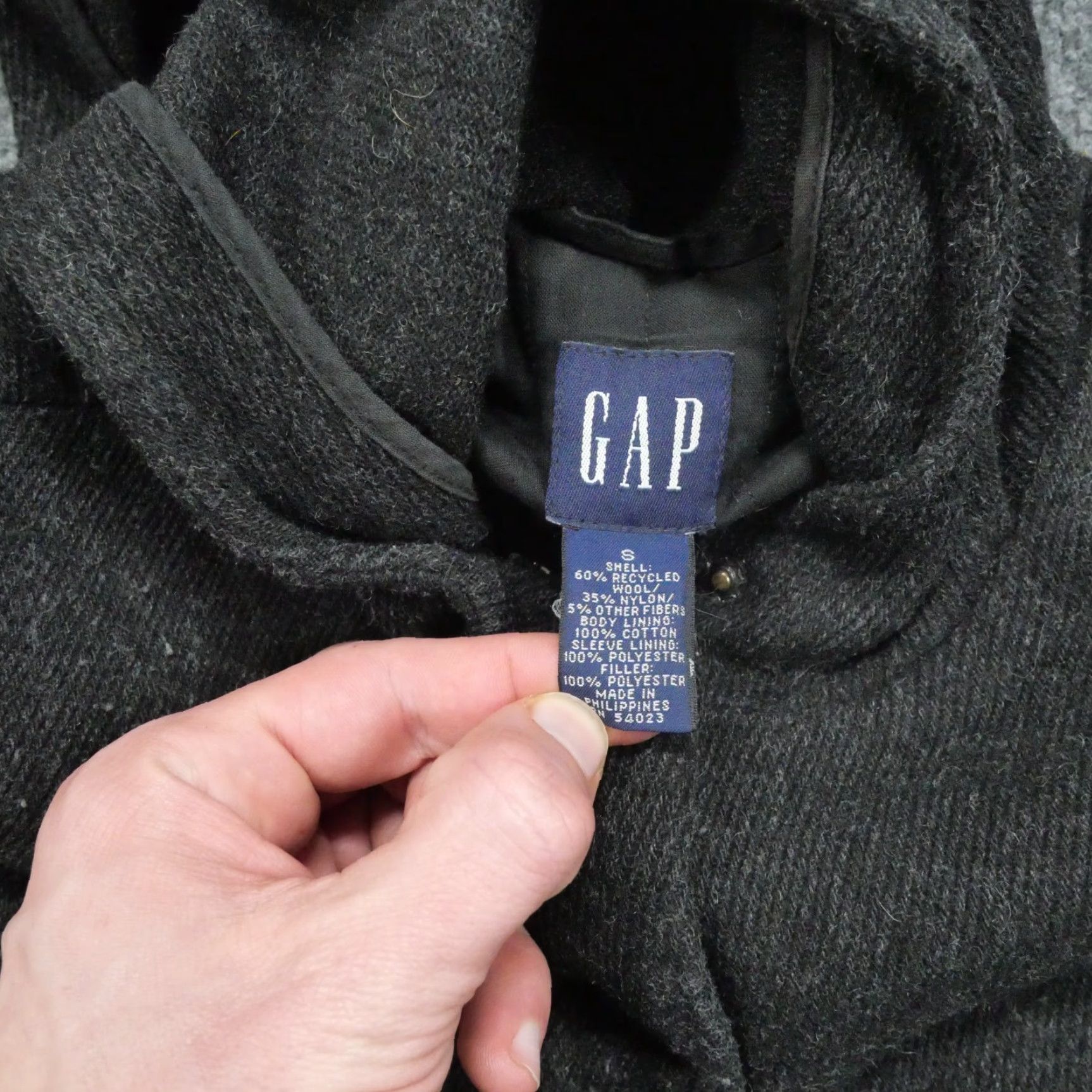 Gap VINTAGE Gap Jacket Womens S Grey Wool Blend Hooded Full Zip Y2K Jacket Size S / US 4 / IT 40 - 5 Thumbnail