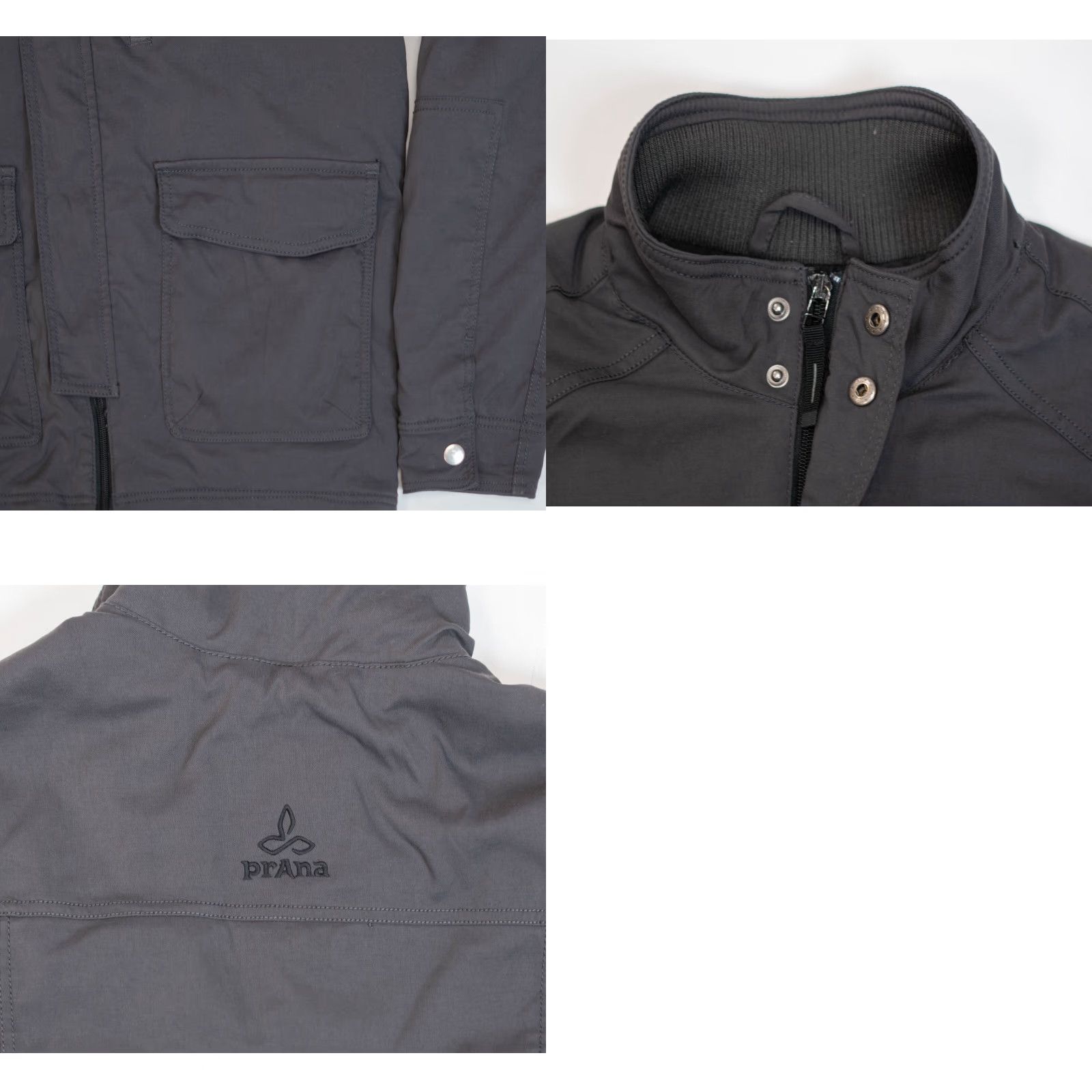 Prana PrAna Jacket Coat Womens M Gray Full Zip Windbreaker Softshell Nylon Long Sleeve Military City Outdoor Zip Logo Buttons Size M / US 6-8 / IT 42-44 - 9 Thumbnail