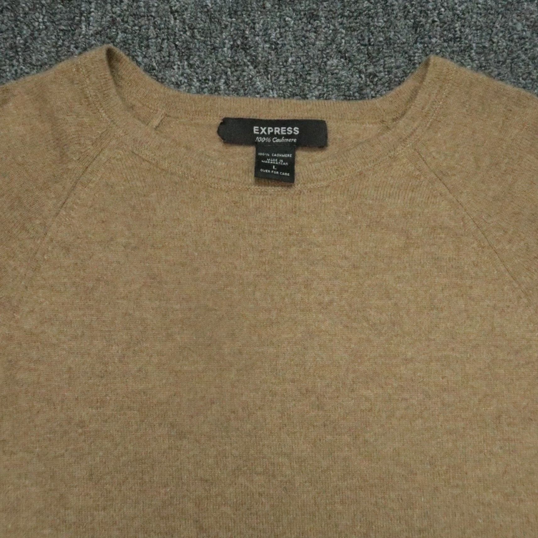Express Express Sweater Mens Large Brown 100% Cashmere Crew Neck, Pullover, Knit, Regular Fit, Dry Clean Only, Vintage: No Size US L / EU 52-54 / 3 - 2 Thumbnail
