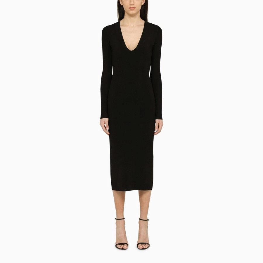 Victoria Beckham o1d2blof1124 Midi Dress in Black Size S / US 4 / IT 40 - 1 Thumbnail