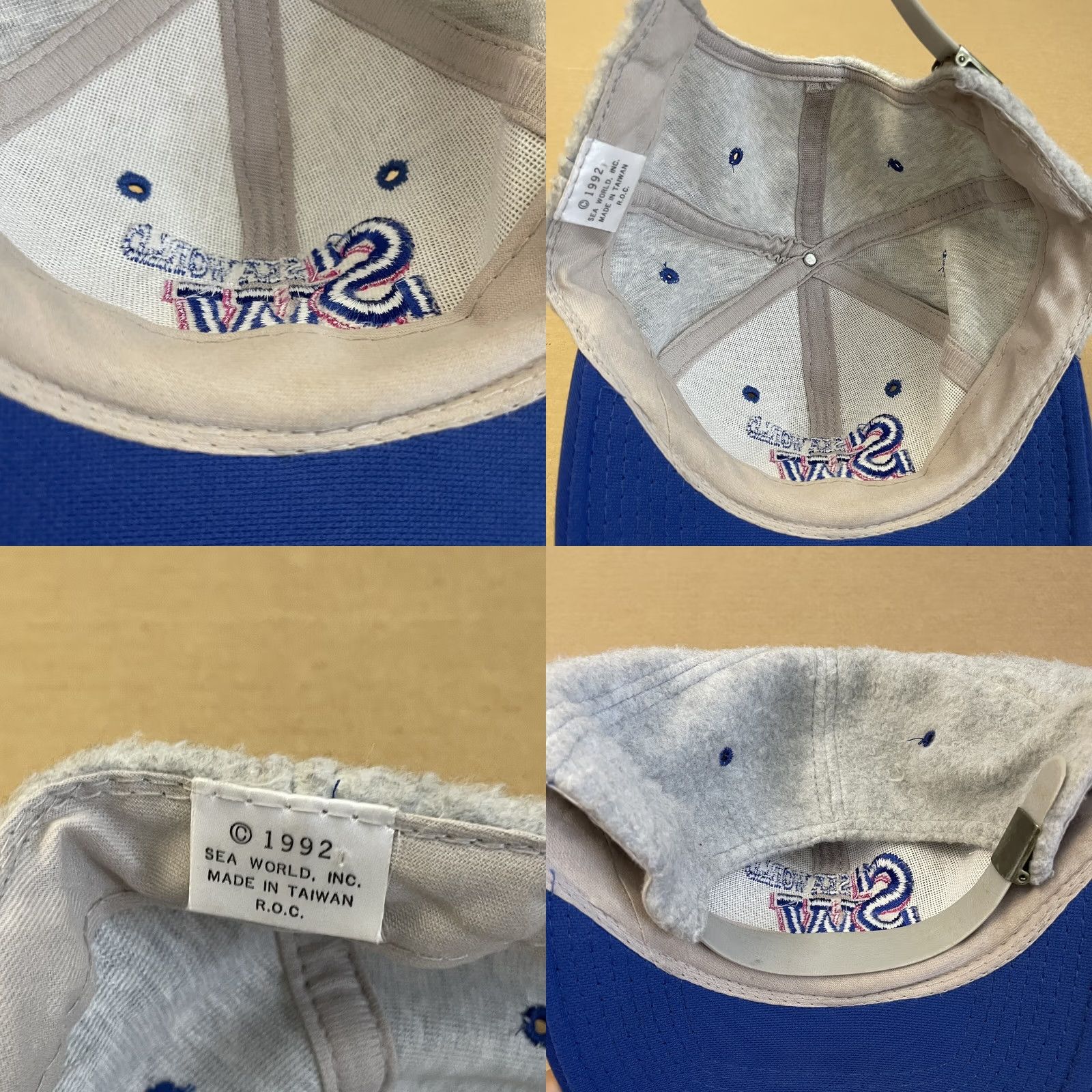Vintage VINTAGE Sea World Hat Cap Strapback Adjustable Blue Spell Out Strap 90s Y2K Mens Hat Adult One Size Blue Stripe Size ONE SIZE - 8 Thumbnail