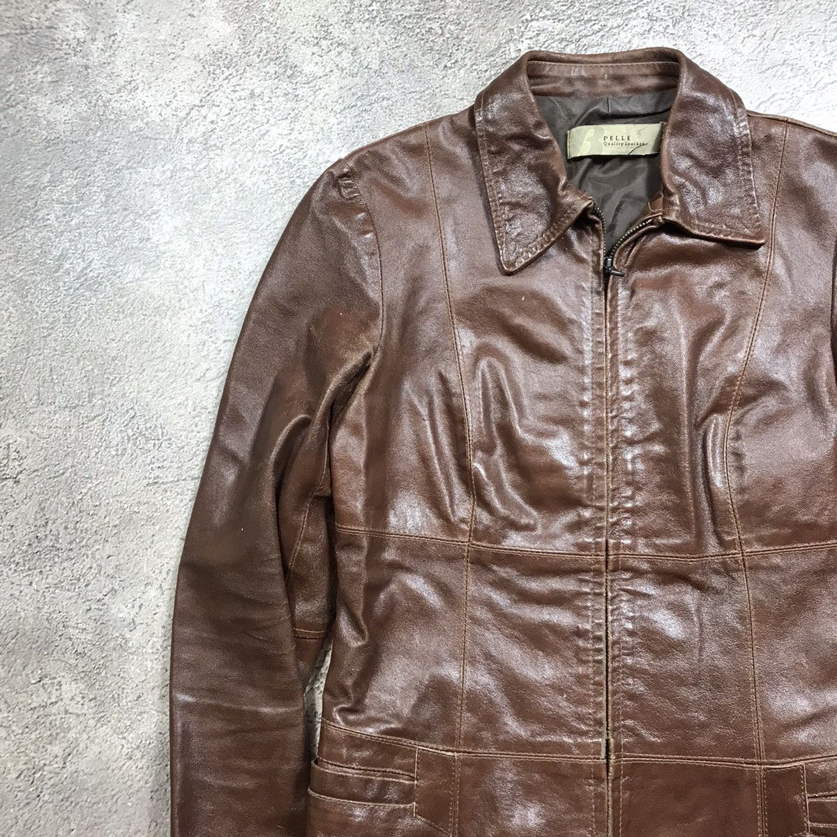 Genuine Leather Vintage 90s Brown Leather Jacket Streetwear Casual Relaxed L Size US L / EU 52-54 / 3 - 3 Thumbnail