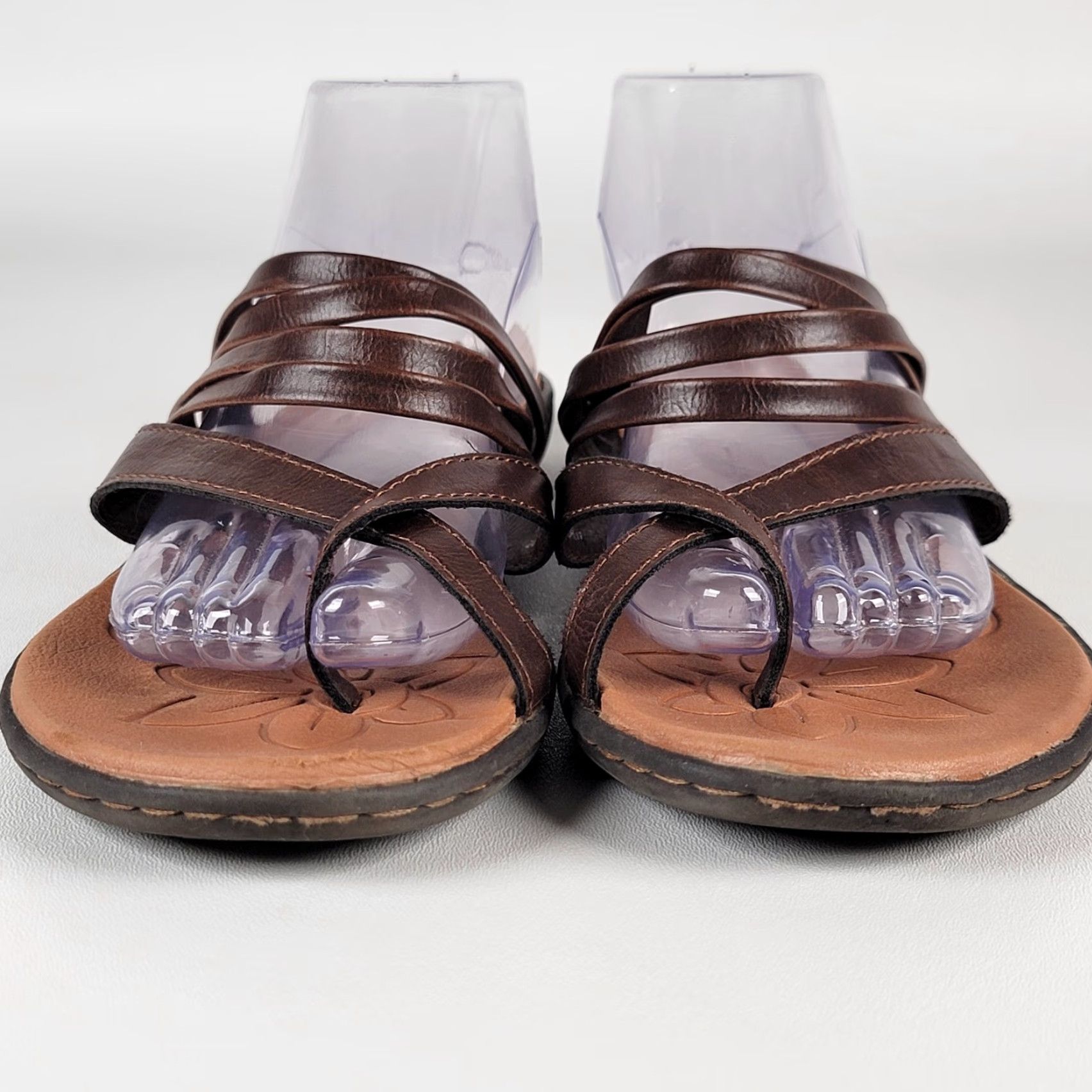 Born VINTAGE Børn B.O.C. Brown Leather Sandals Women's 11 M Slid e Casual, Travel, Party/Cocktail Brown Leather Slide Womens 11 M Size US 11 / IT 41 - 3 Thumbnail