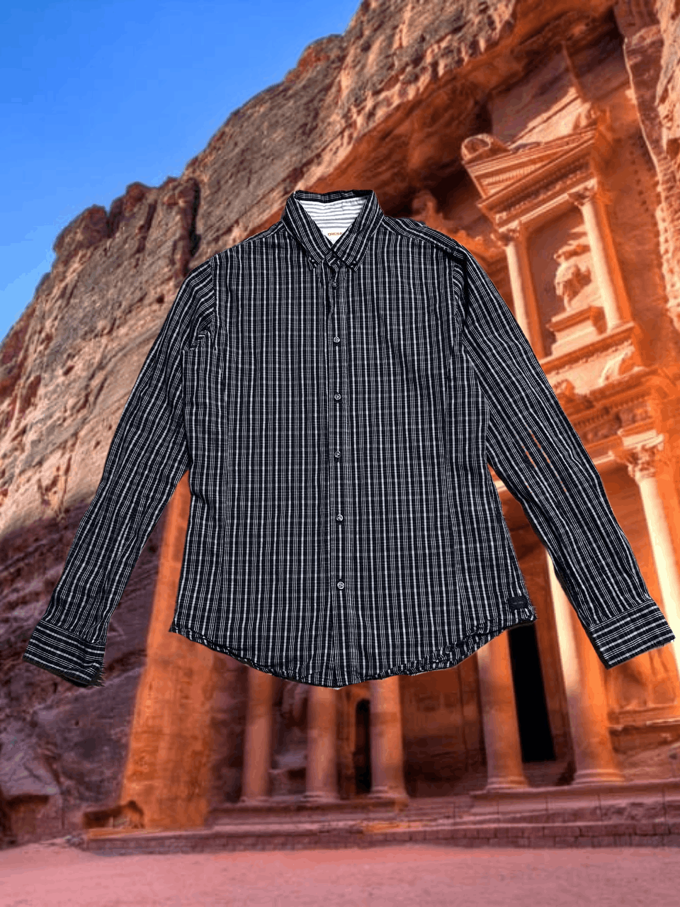 Diesel Vintage shirt print striped Diesel crazy Y2K size L Size US L / EU 52-54 / 3 - 1 Thumbnail