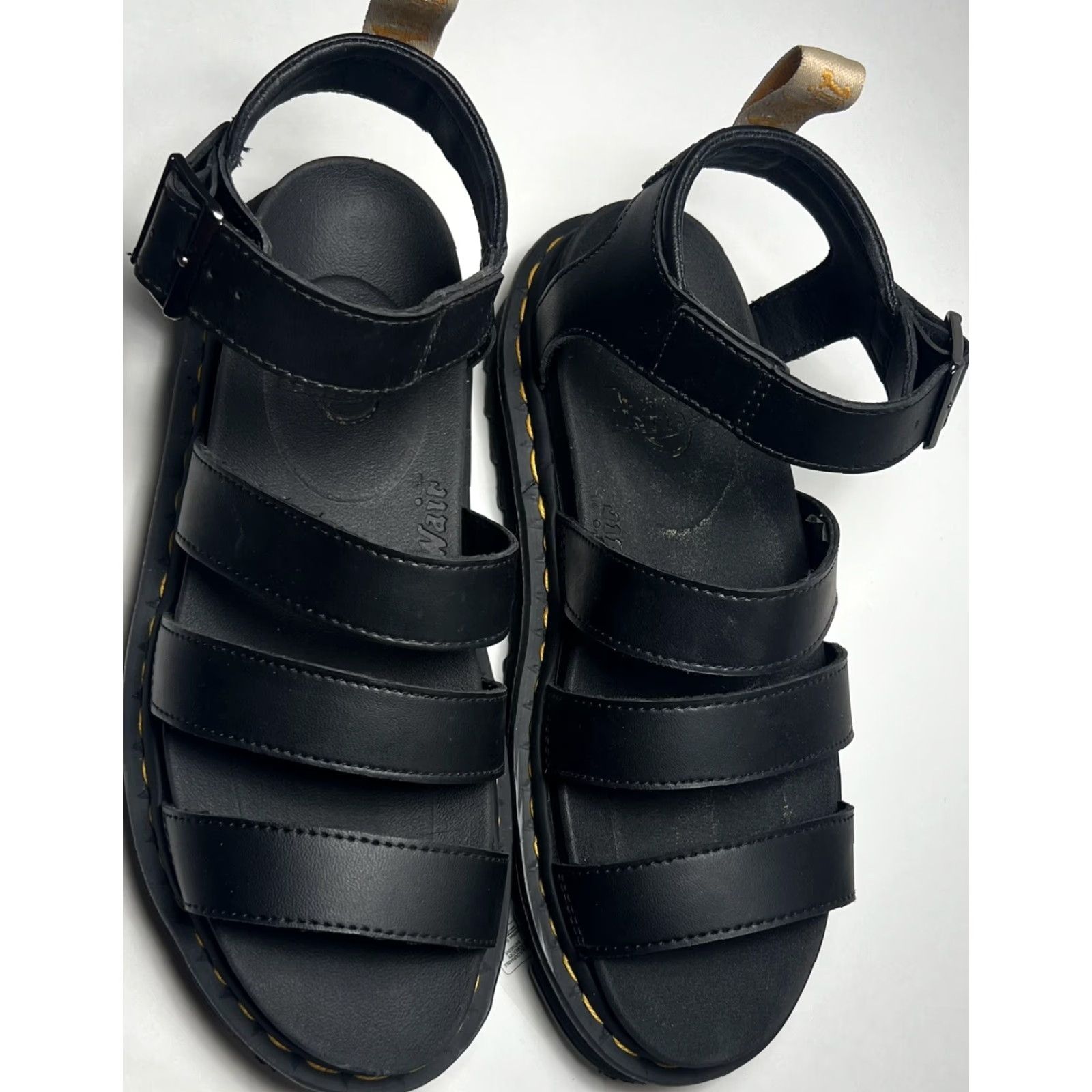 Dr Martens Blaire Women Sandal Black Leather Gladiator Platform Size 8 Ver. Strappy Shoes