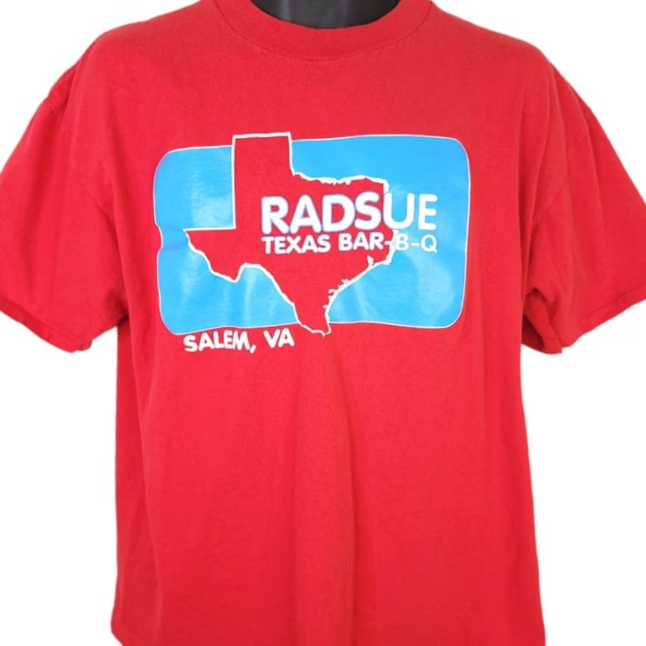 Vintage VINTAGE Radsue Texas BBQ T Shirt Mens Size XL 90s Salem Virginia Made In USA XL Red Size US XL / EU 56 / 4 - 2 Thumbnail