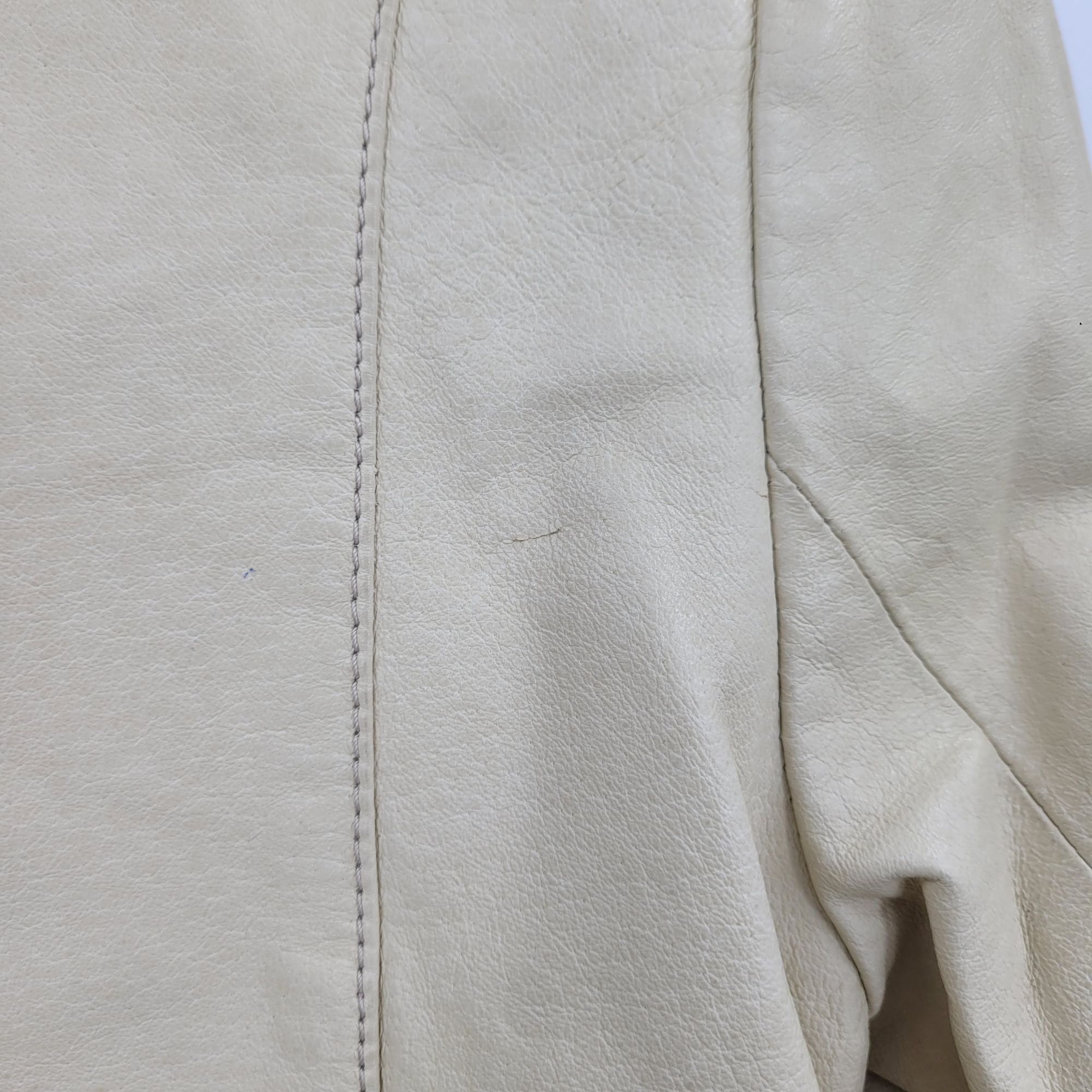 Danier 90s Vintage Ruffle Collar Buttery Leather Jacket Coat XS Cre Size XS / US 0-2 / IT 36-38 - 15 Thumbnail
