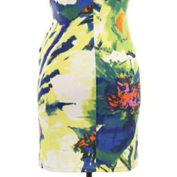 Vintage Suzi Chin Artsy Abstract Floral Cocktail Dress Sz 10 Splatte Size L / US 10 / IT 46 - 7 Thumbnail