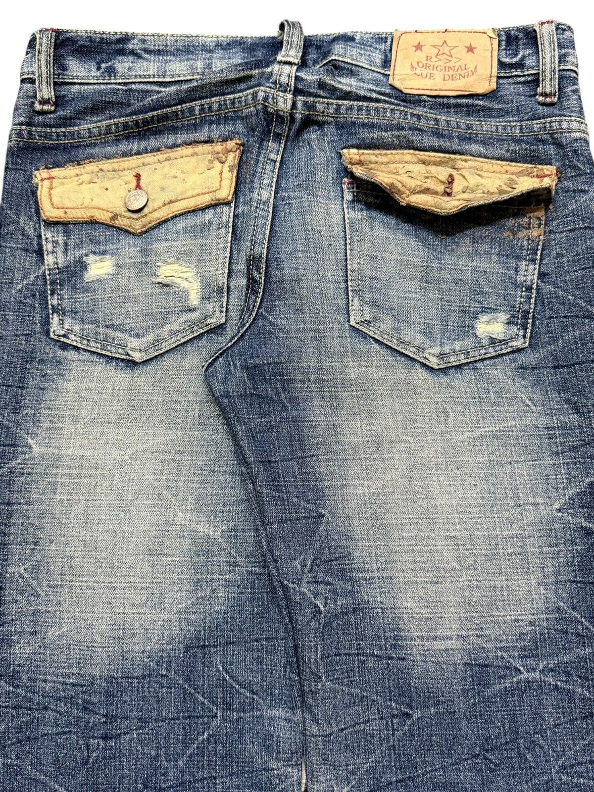 KMRii Vintage Japanese Brand Faded Thunder Wash Distress Loose Fit Size US 30 / EU 46 - 6 Thumbnail