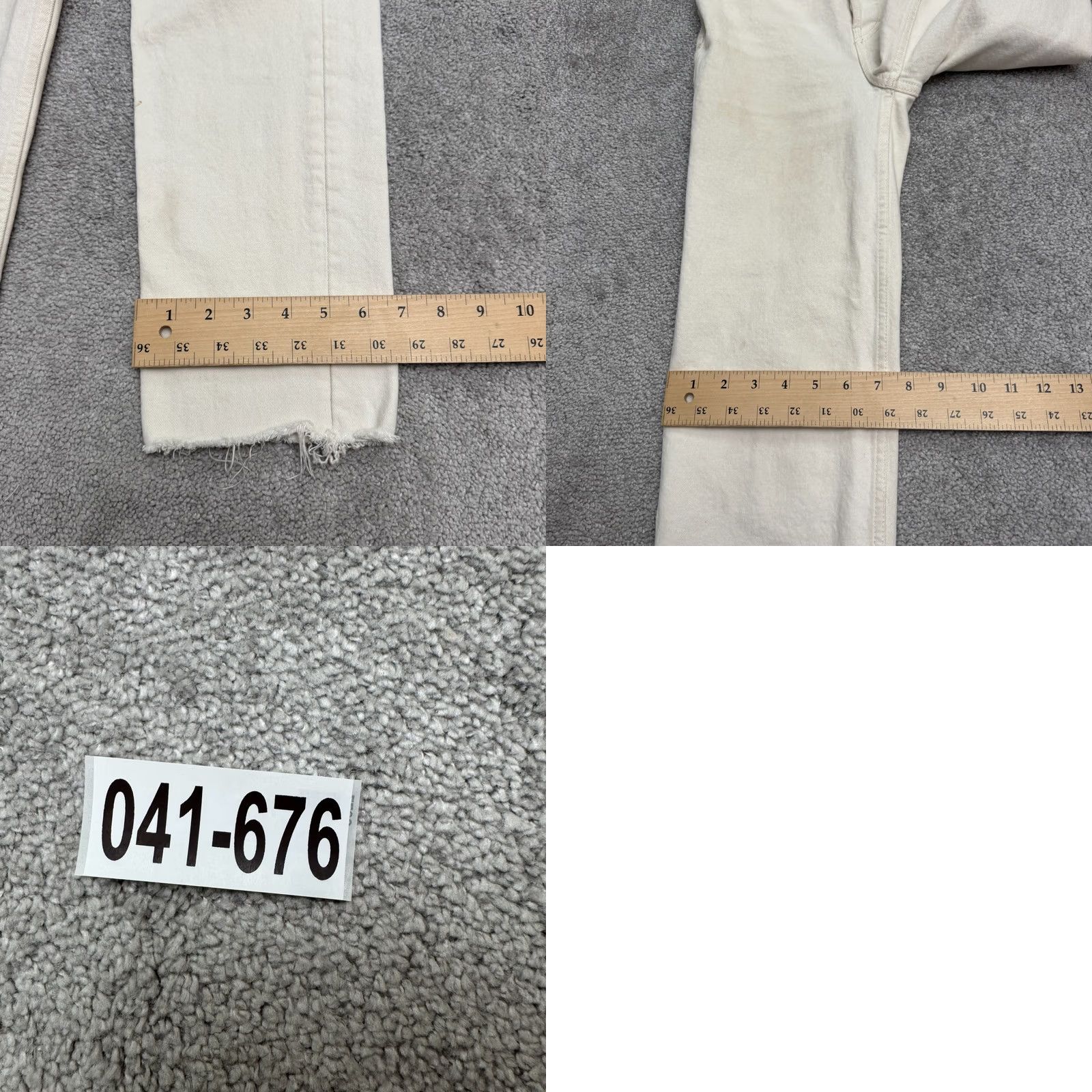 RE/DONE RE/DONE 70s Stove Pipe High Rise Button Fly Denim Jeans Womens 26 Beige Stretch Size 26" / US 2 / IT 38 - 11 Thumbnail