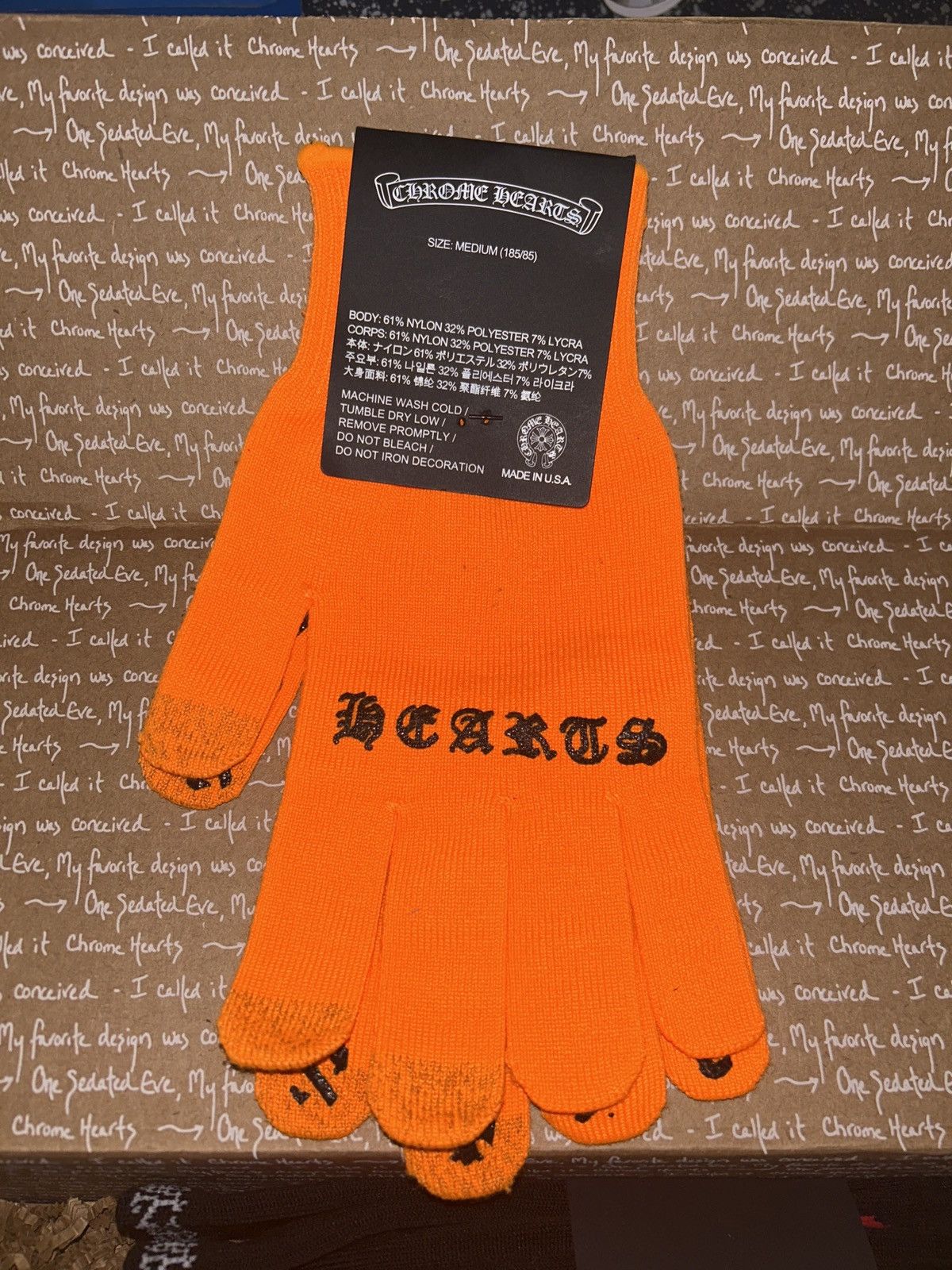 Chrome Hearts Chrome hearts orange gloves brand new! Checkered Size ONE SIZE - 3 Thumbnail