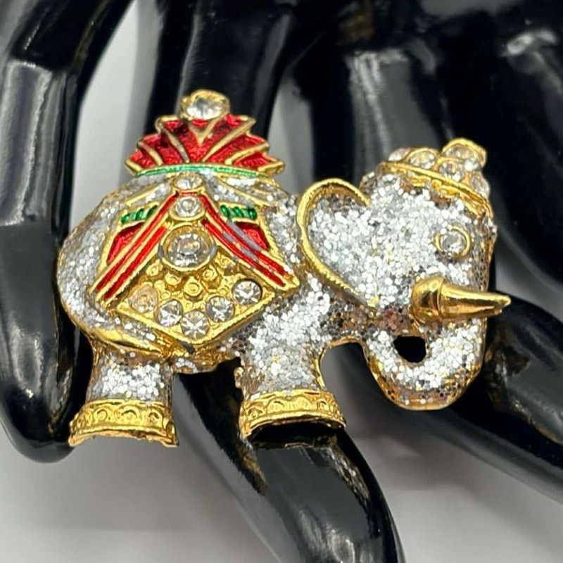 Other Gold Crystal Elephant Brooch Pin Size ONE SIZE - 1 Thumbnail