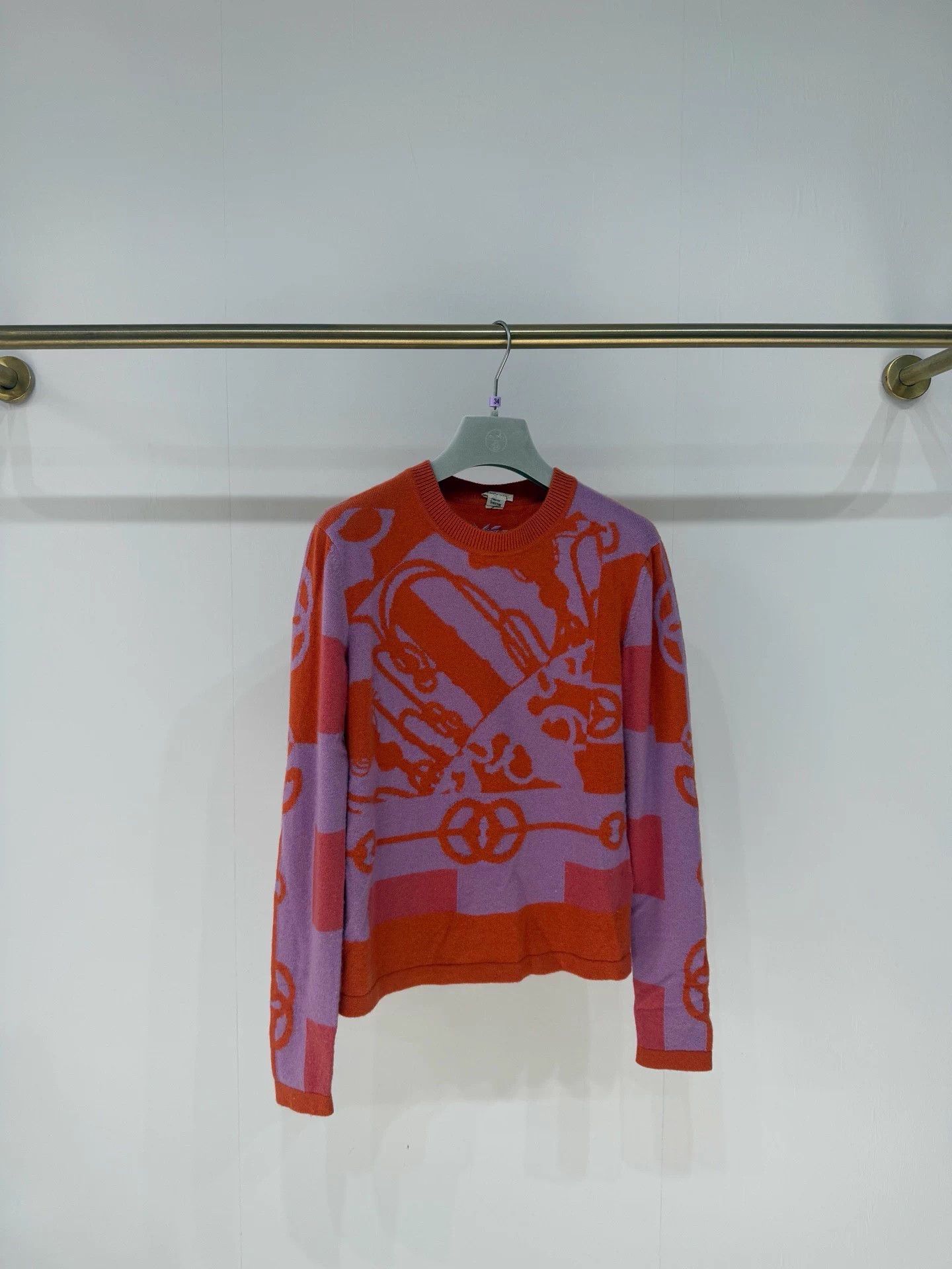 Hermes Hermes 100% Cashmere Pig Nose Sweater Orange 38 Size S / US 4 / IT 40 - 1 Thumbnail