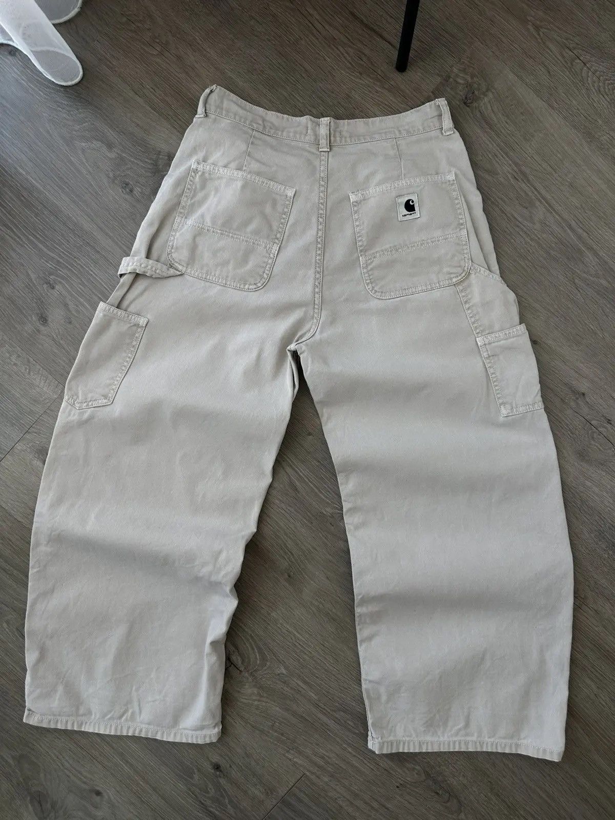 Carhartt Wip Vintage Carhartt Cropped Beige Wide Carpeted Women Pants Size US 27 - 7 Thumbnail