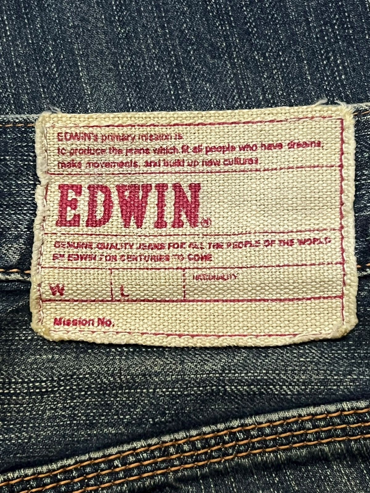 Edwin Loose Vintage Edwin 403XVS - Faded Mud Wash,Distressed Denim Size US 35 - 10 Thumbnail