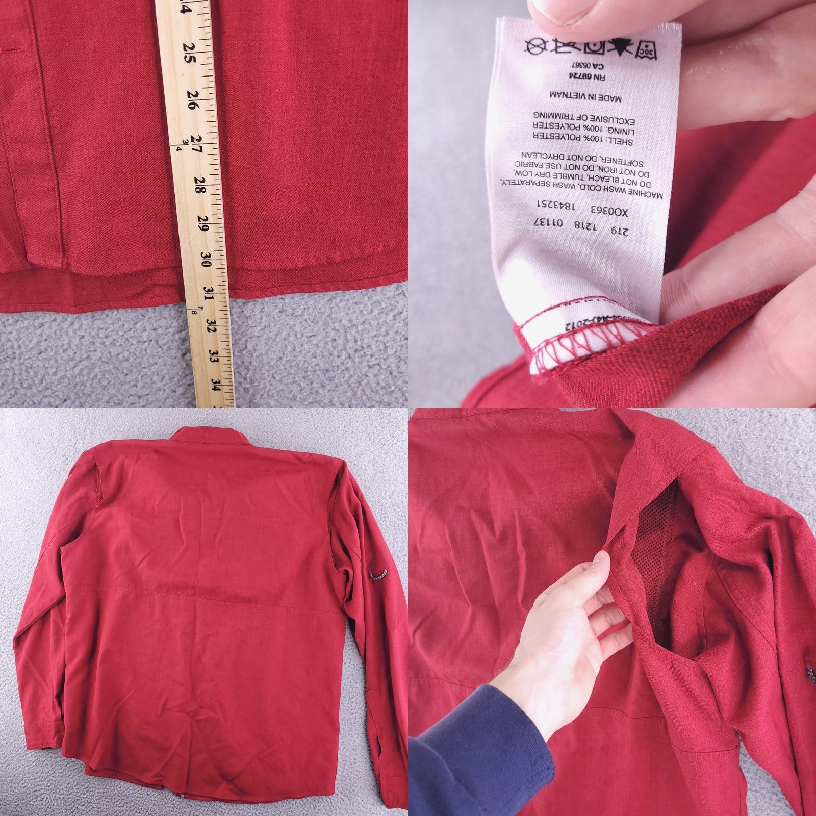 Vintage Columbia Shirt Mens 2XL Red Fishing Vented Long Sleeve Button Polyester Size US XXL / EU 58 / 5 - 8 Thumbnail