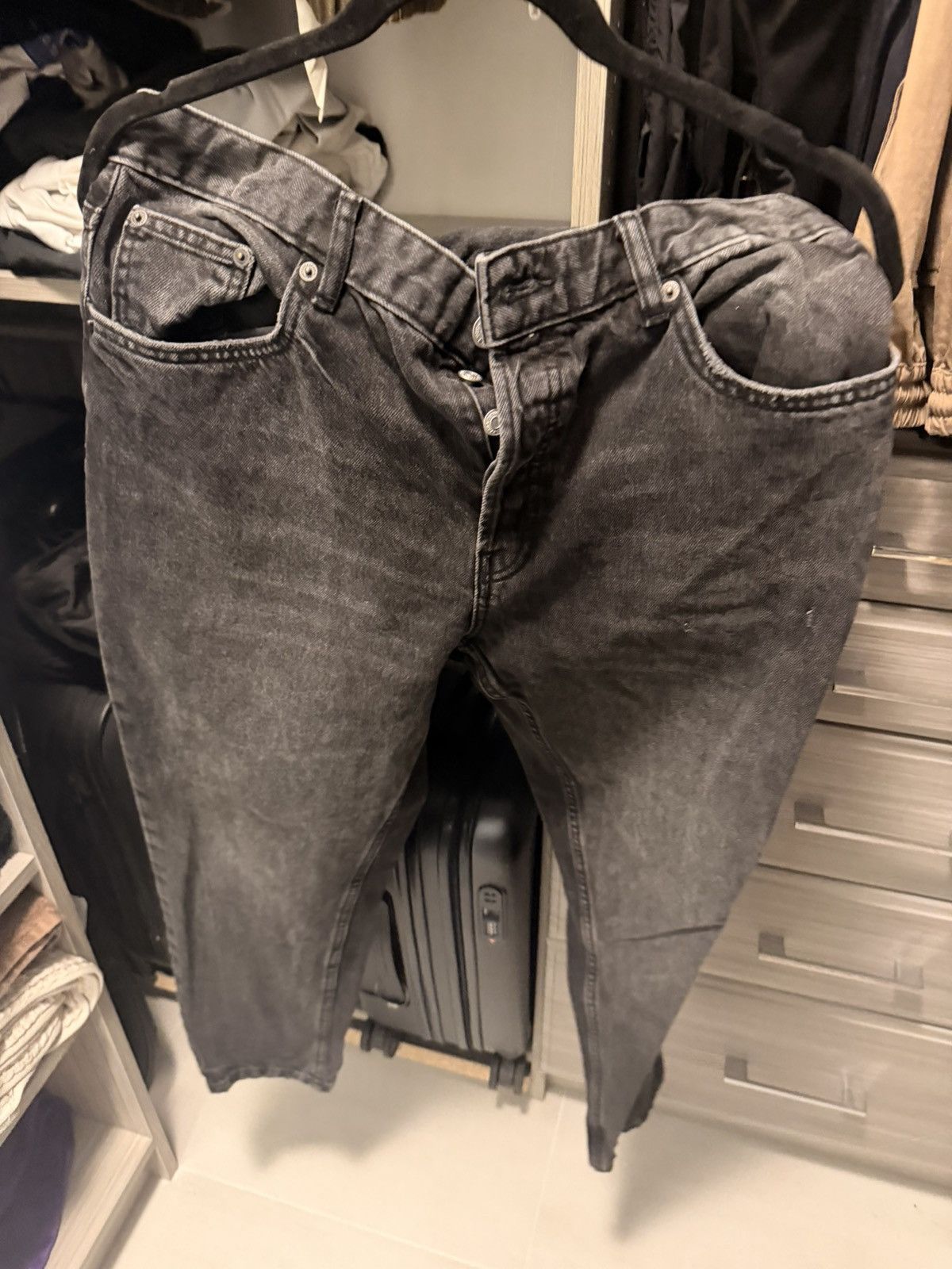 Zara Faded black grey denim Size US 34 / EU 50 - 2 Thumbnail