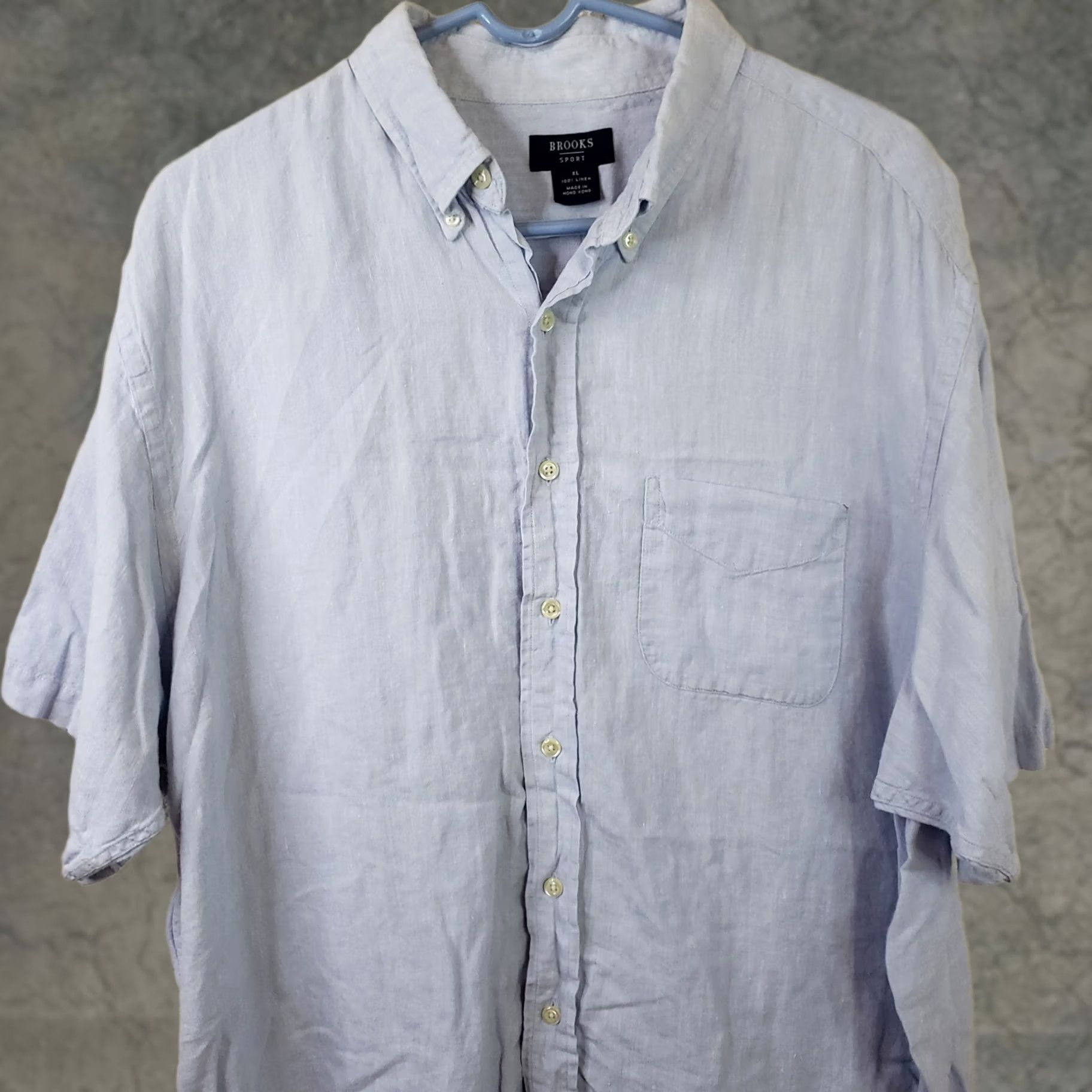 Brooks Brothers Brooks Brothers Sport 100% Linen Shirt Men's XL Blue Short Sleeve Button-Up Collared Casual Wear Size US XL / EU 56 / 4 - 1 Thumbnail