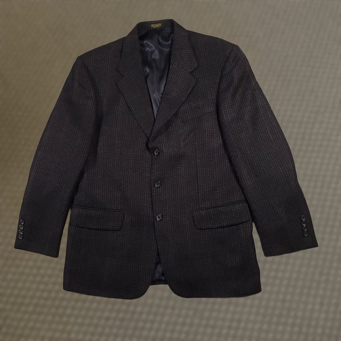 Oscar De La Renta OSCAR DE LA RENTA Sport Coat Gray Tweed Wool 3-Button Notch Lapel Ventless 42R Mens Jacket/Coat Long Plaid Houndstooth Size US XS / EU 42 / 0 - 1 Thumbnail