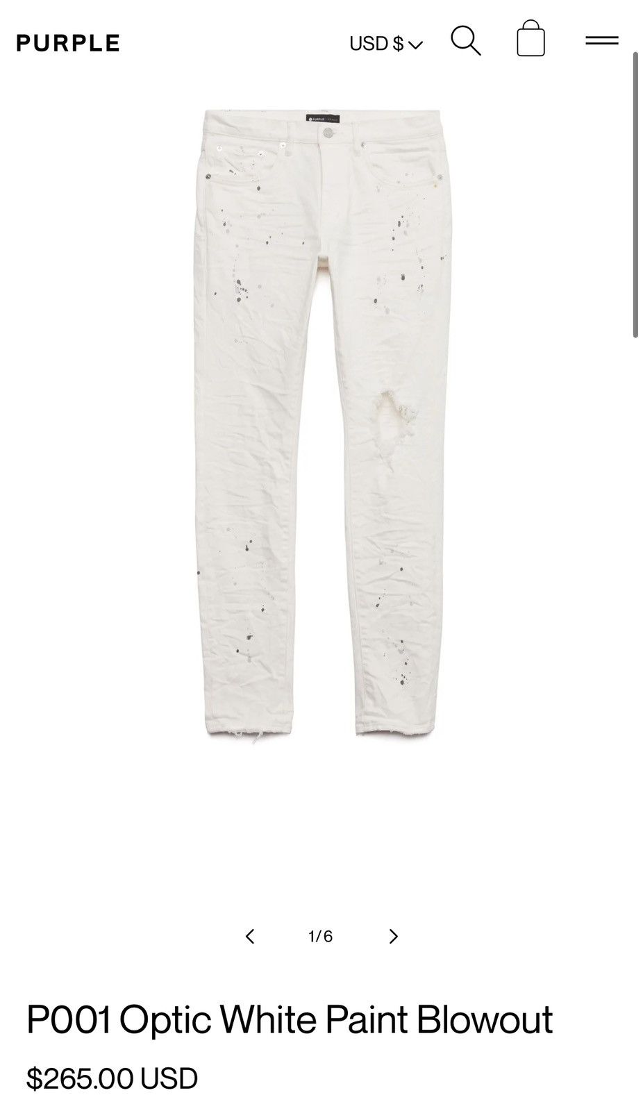 Purple P001 Optic White Paint Blowout Size US 36 / EU 52 - 12 Thumbnail