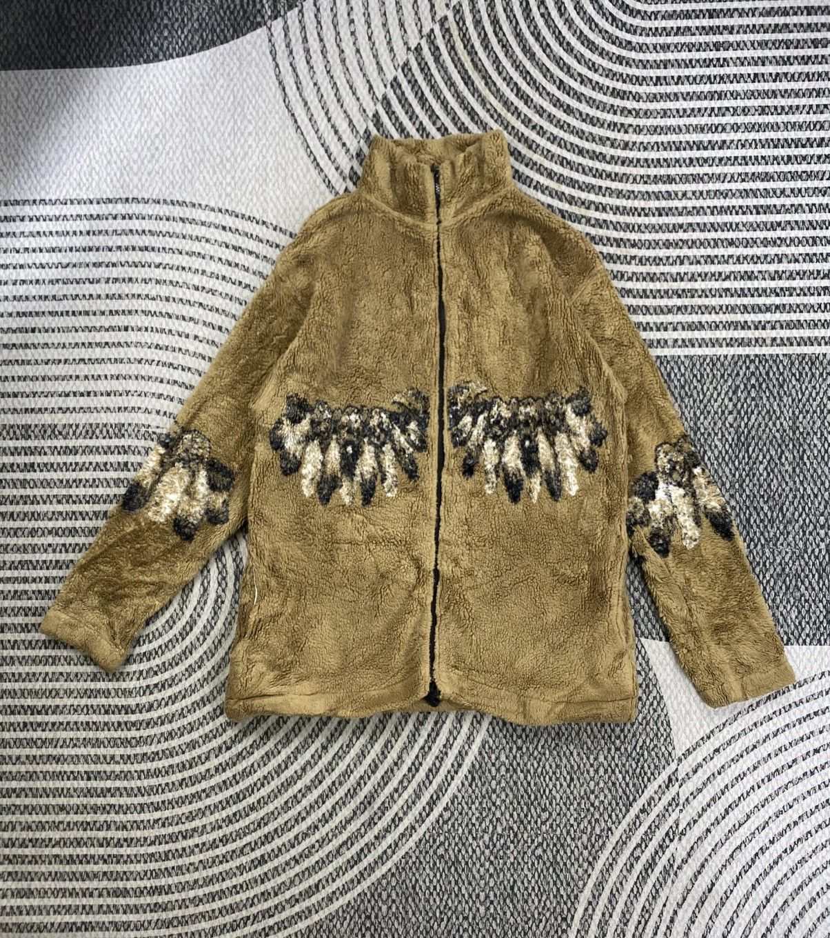Other Vintage Renegade Club Pattern Wolf Print Fleece Jacket Size US M / EU 48-50 / 2 - 3 Thumbnail