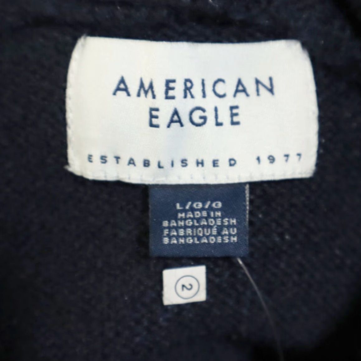 Vintage American Eagle Aztec Knit Navy Men's L Hoodie Shirt (Adult) Size US L / EU 52-54 / 3 - 5 Thumbnail