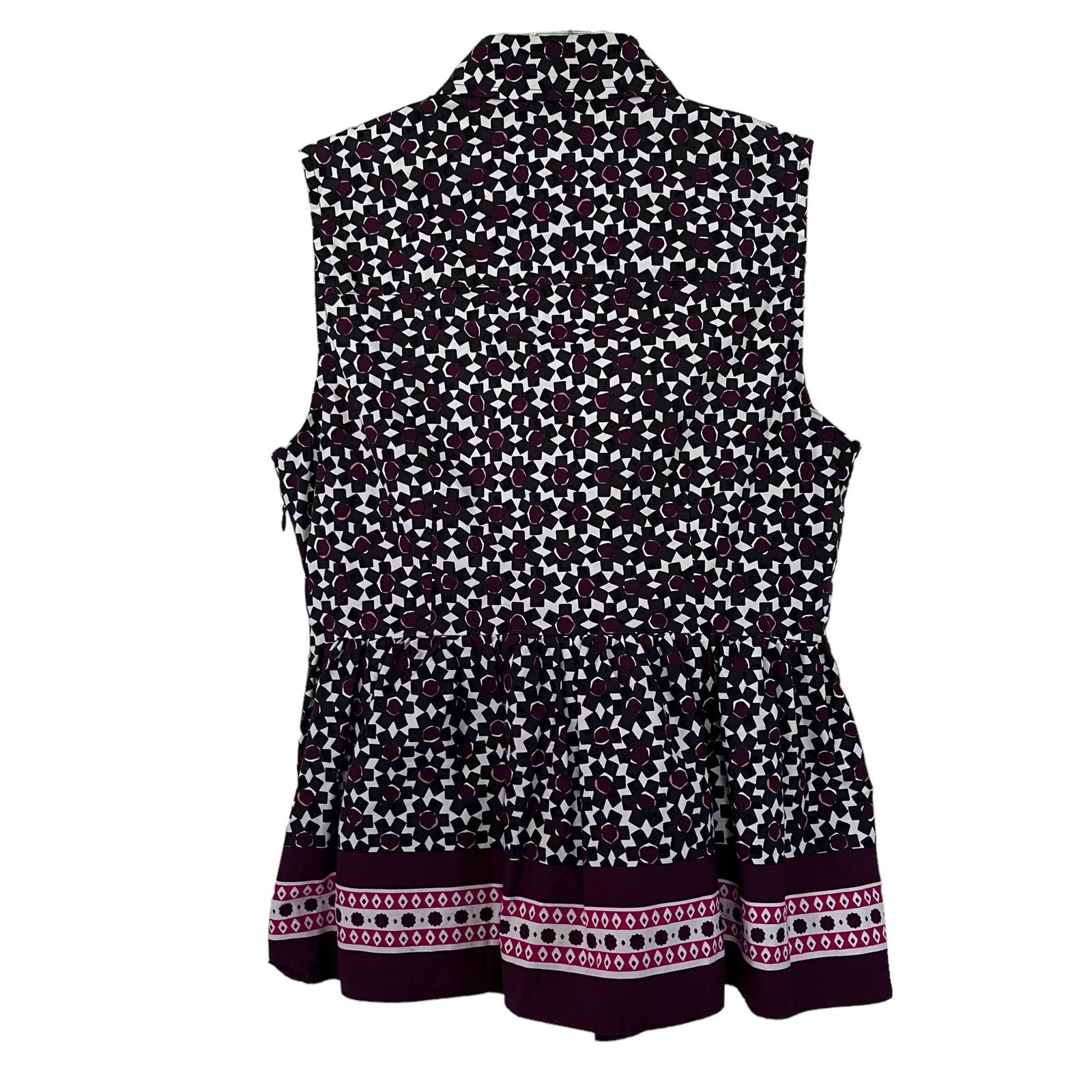 Kate Spade Kate Spade Rambling Roses Floral Tile Sleeveless Peplum Top Size XS / US 0-2 / IT 36-38 - 3 Thumbnail