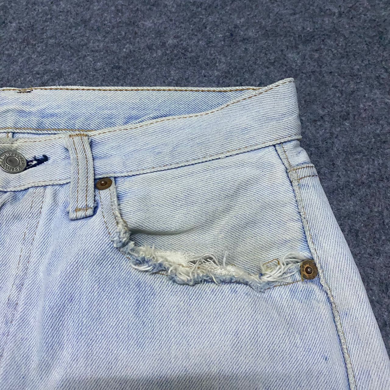 Levi's Vintage 80s Levis 501 Button 6 Distressed Denim Size US 30 / EU 46 - 10 Thumbnail