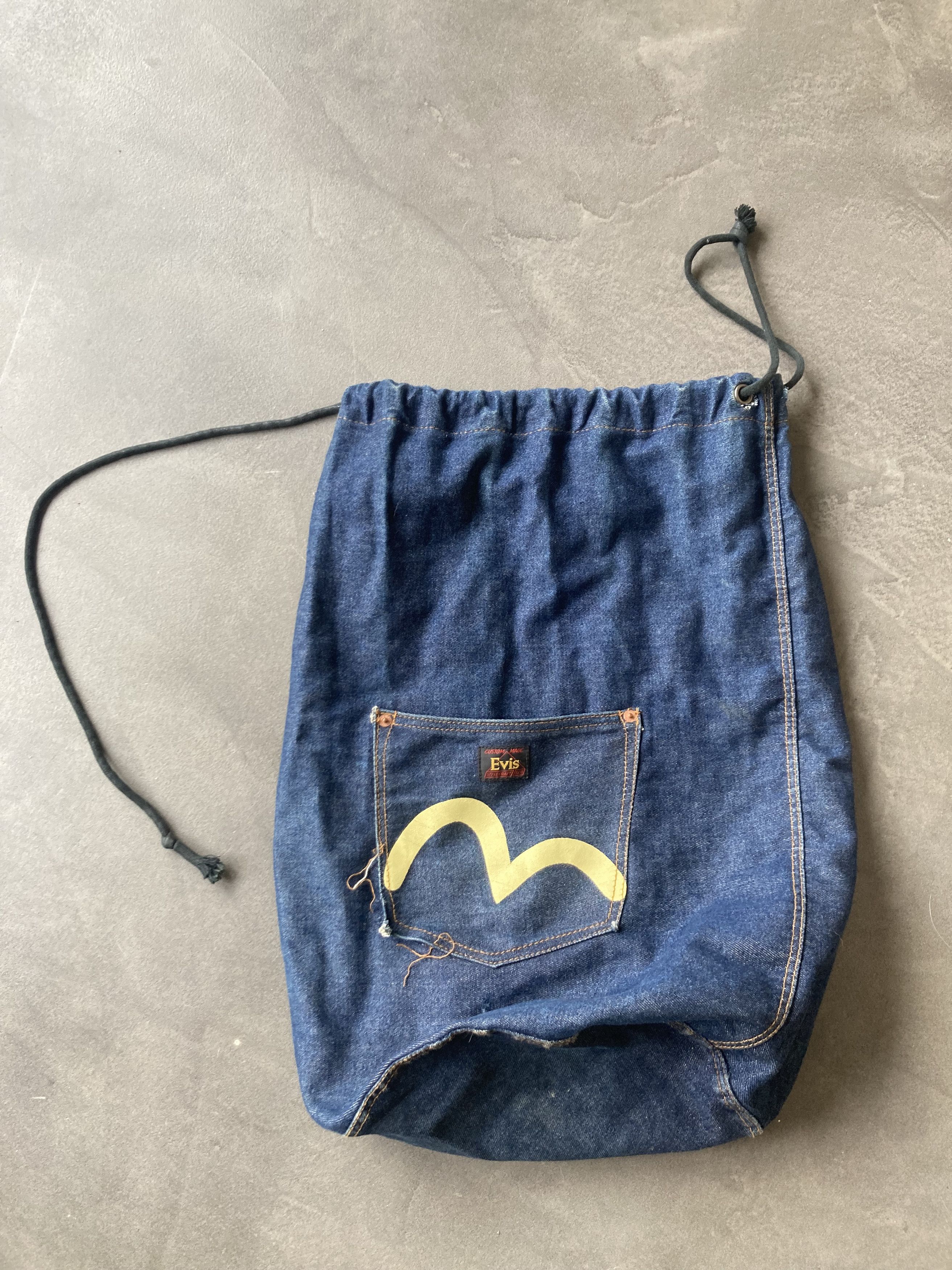 image of Evisu Evis Sailors Denim Bag in Rinsewash Denim, Men's