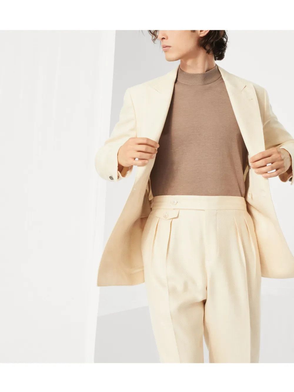 Brunello Cucinelli o1y0526 Double-breasted Blazer in Ivory Size US M / EU 48-50 / 2 - 5 Thumbnail