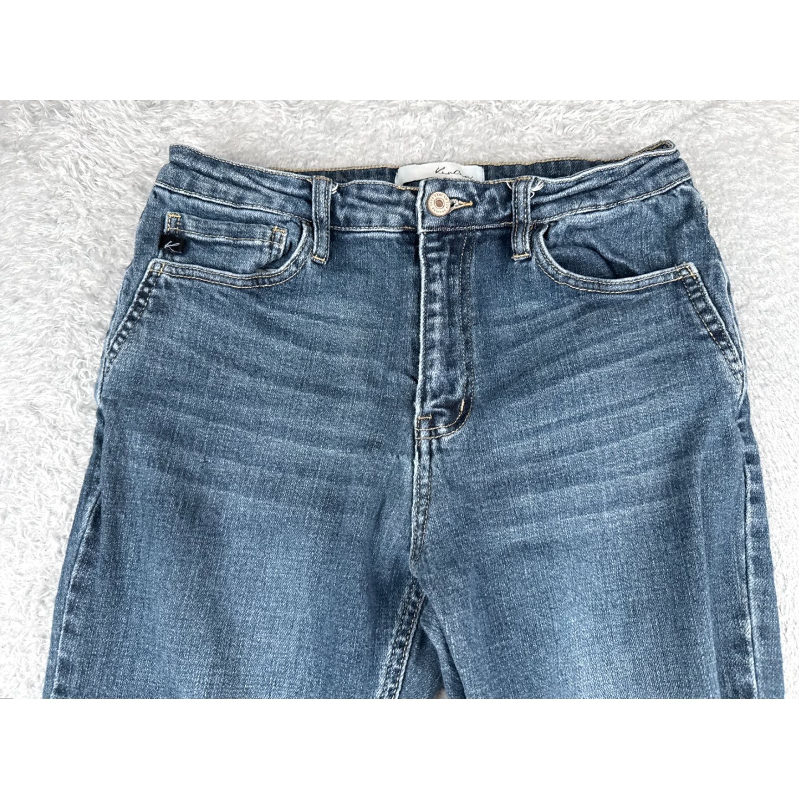Vintage Kancan Jeans Juniors 11 Blue Denim Flared Mid Rise 28x32 Jeans Womens Size 32" / US 10 / IT 46 - 4 Thumbnail