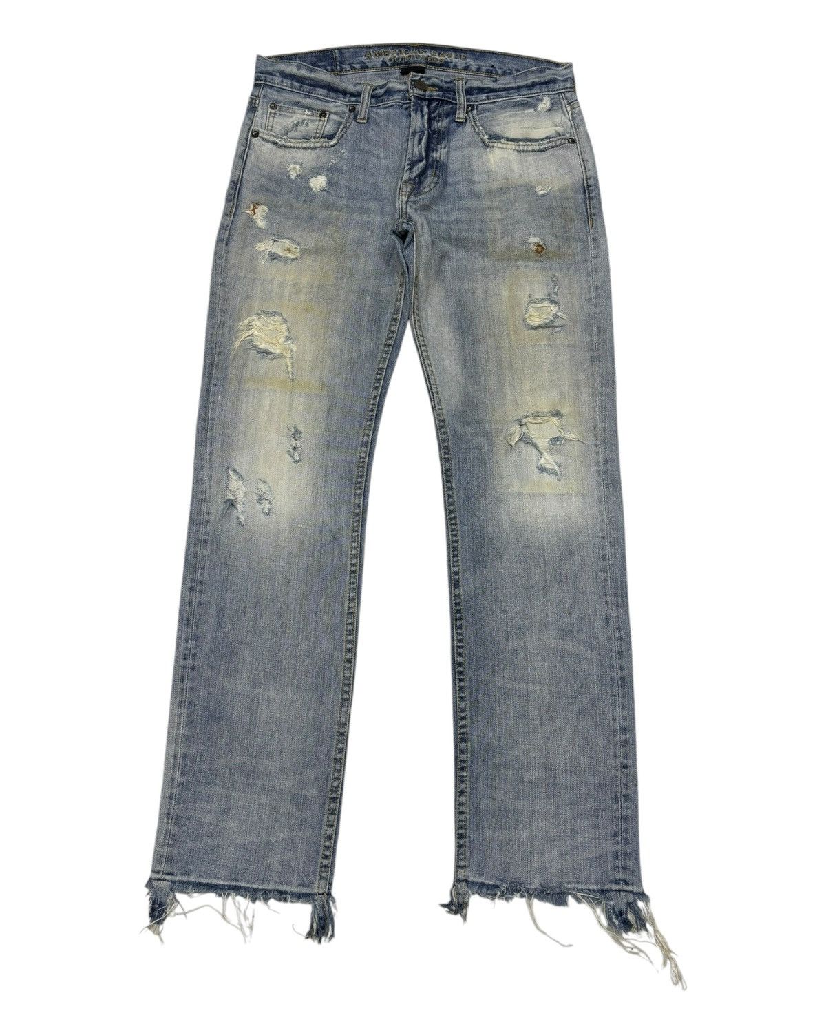 Japanese Brand × Vintage Vintage Ripped Distressed Denim Jeans American Eagle Slim Size US 33 - 1 Thumbnail